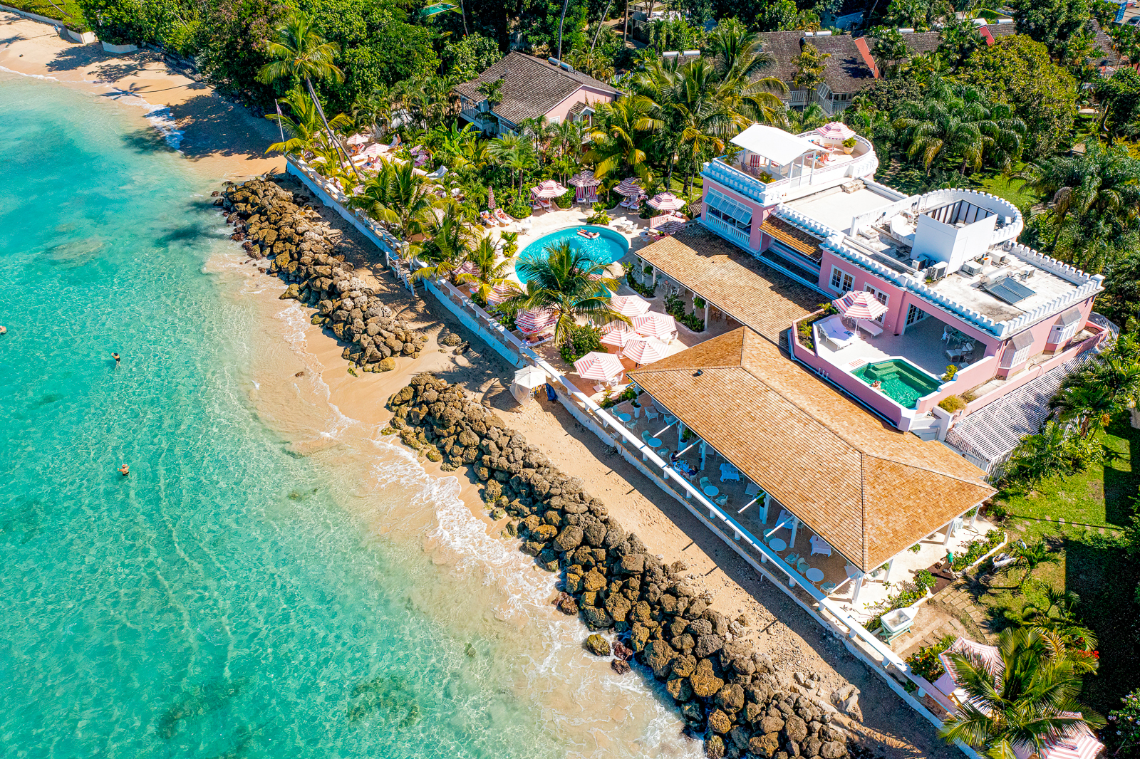 Aerial view of Cobbler's Cove resort in Barbados