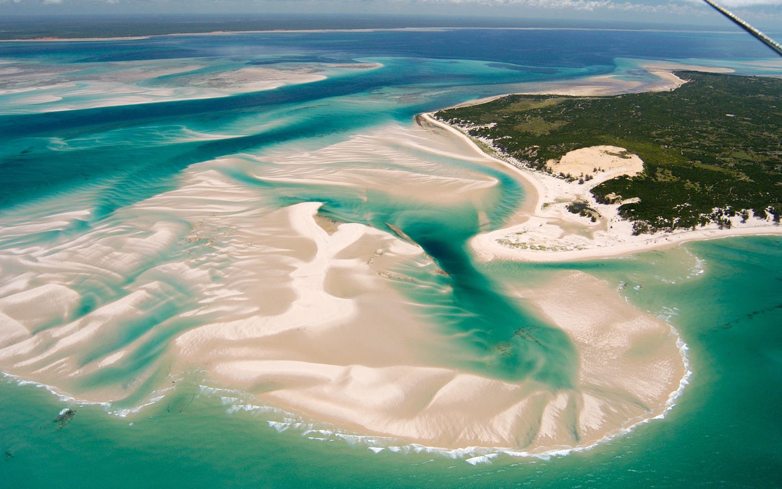 Aerial view of surroundings at &Beyond Benguerra Island in Mozambique