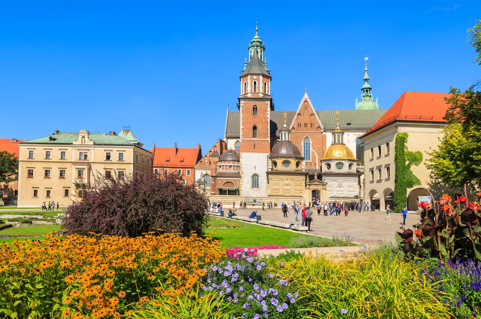 Wawel Castle Square at Krakow in Poland