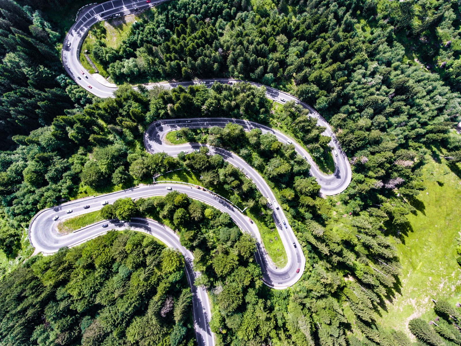 Winding road of Transfagarasan in Romania