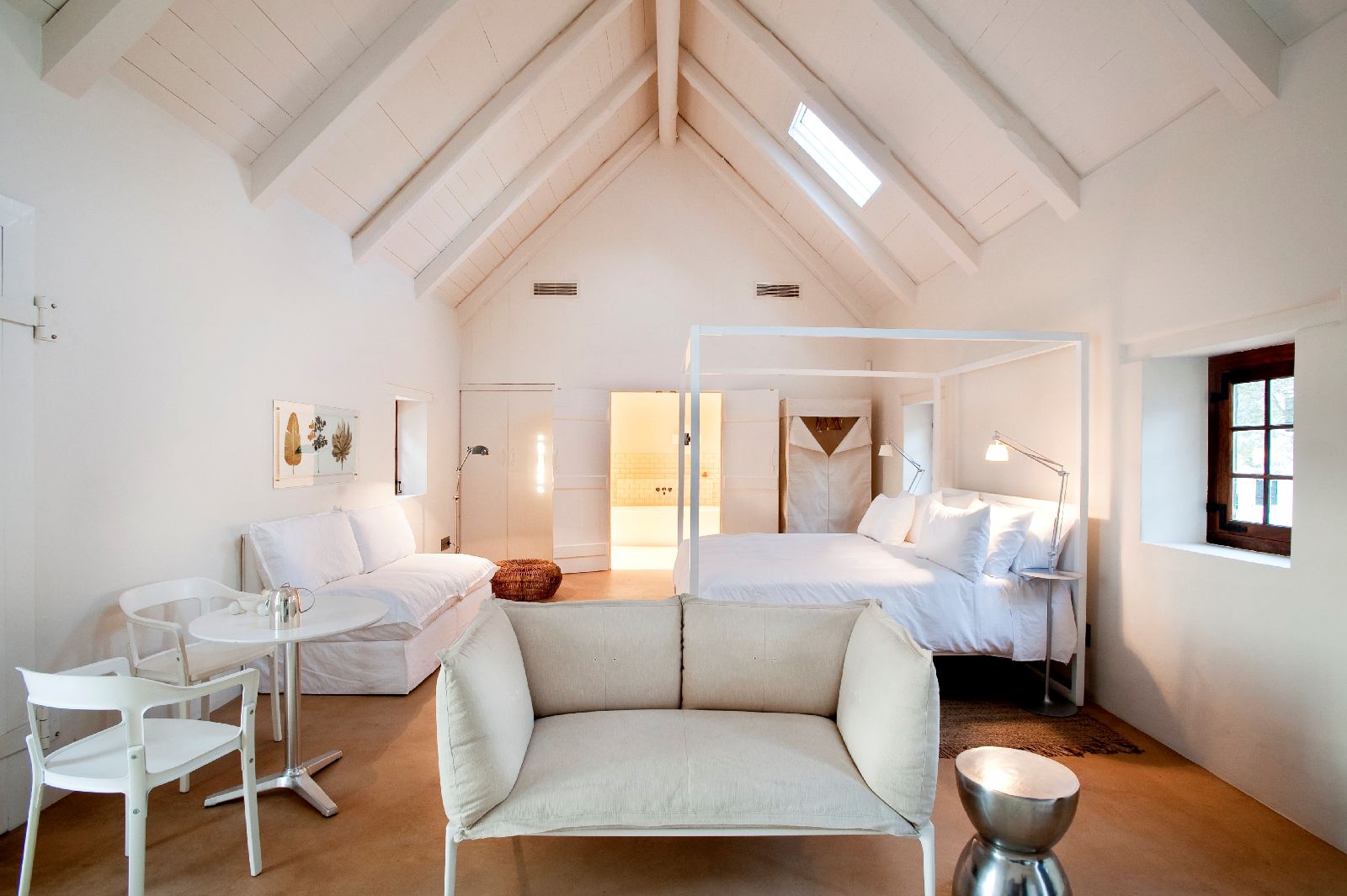 Interiors of a guest studio at Babylonstoren in South Africa