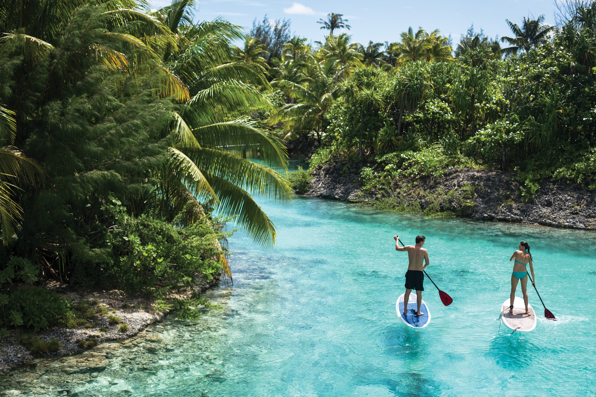 Paddleboarding at Four Seasons Bora Bora