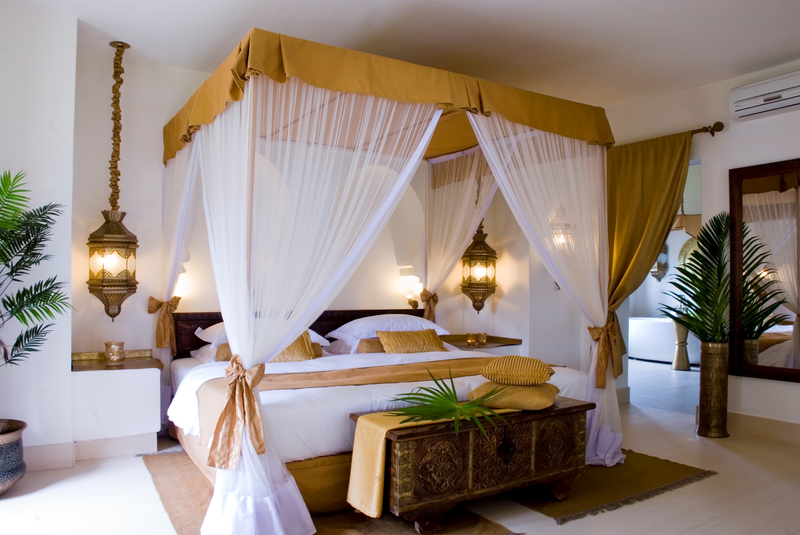 The bedroom of a villa at Bazara in Tanzania