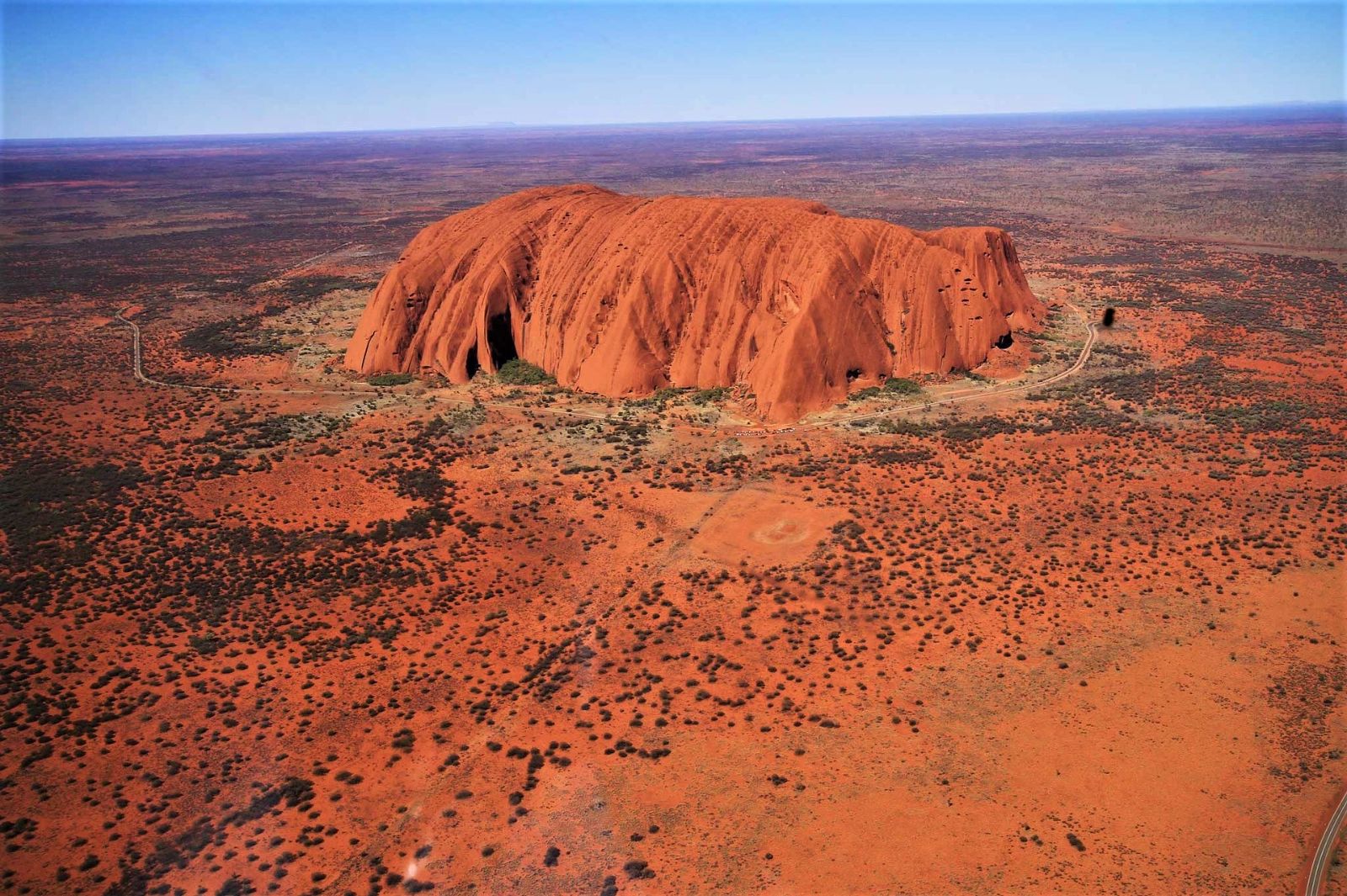 Uluru or Ayer's Rock aerial view in Australia