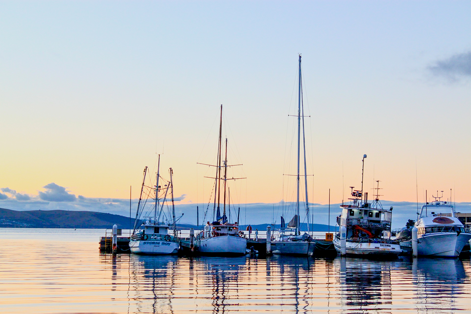 Boats in Hobart port