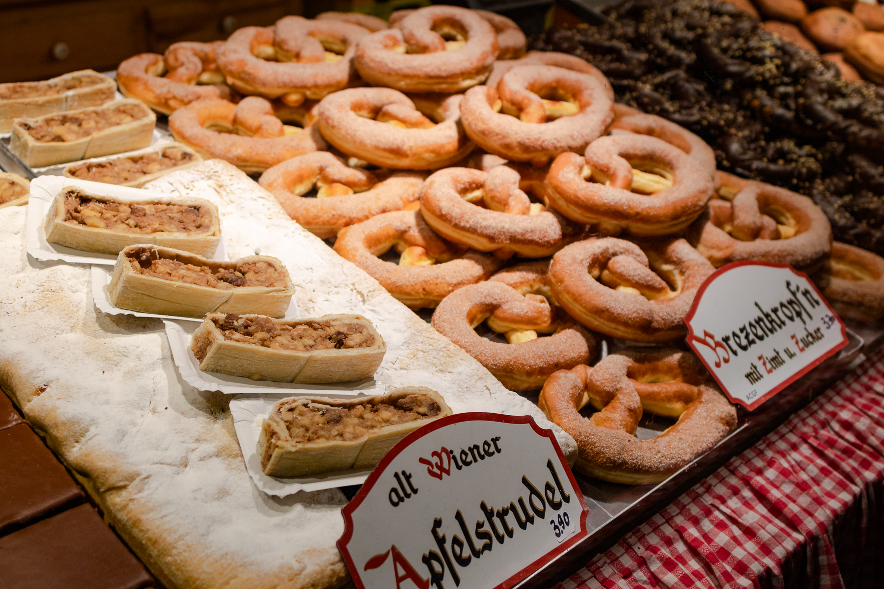 Cakes for sale at a Christmas market in Vienna