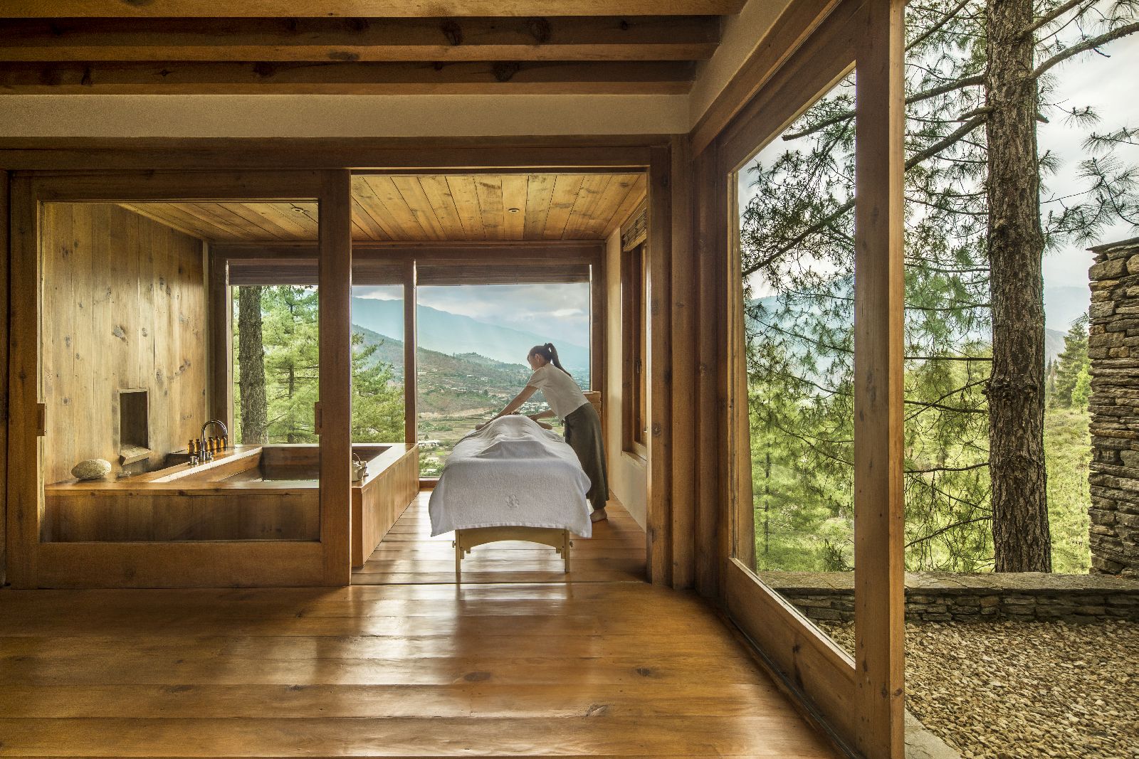 Spa and hot stone bath at the COMO Uma Paro Bhutan