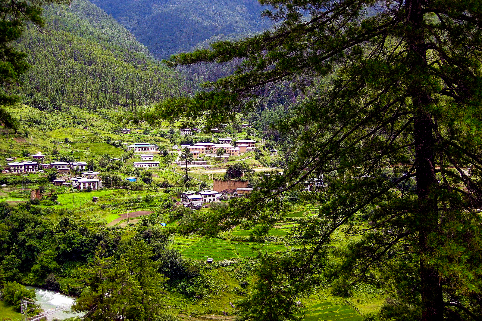 A village in the Bumthang Valley