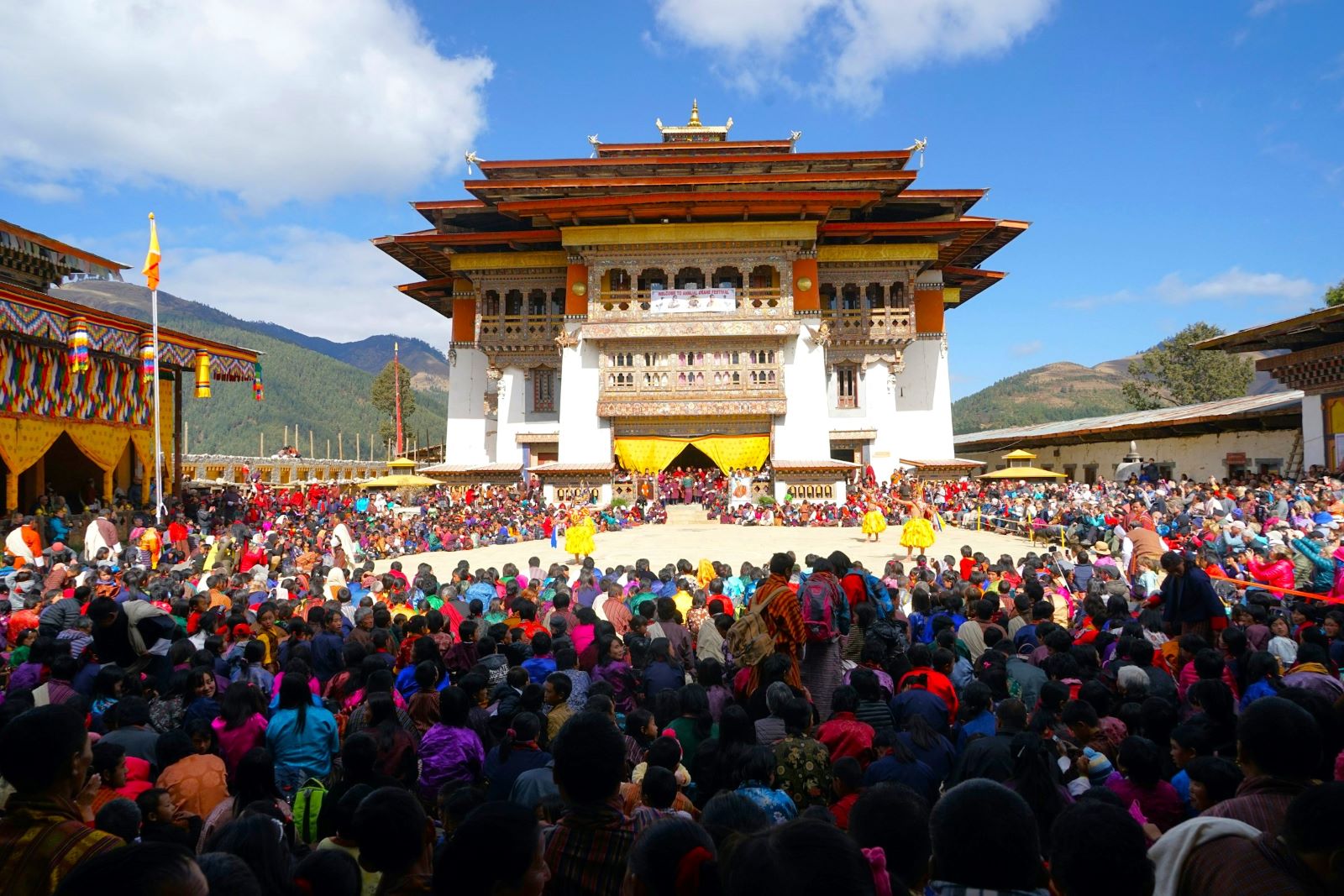 A festival outside Gangtey Monastery in Bhutan