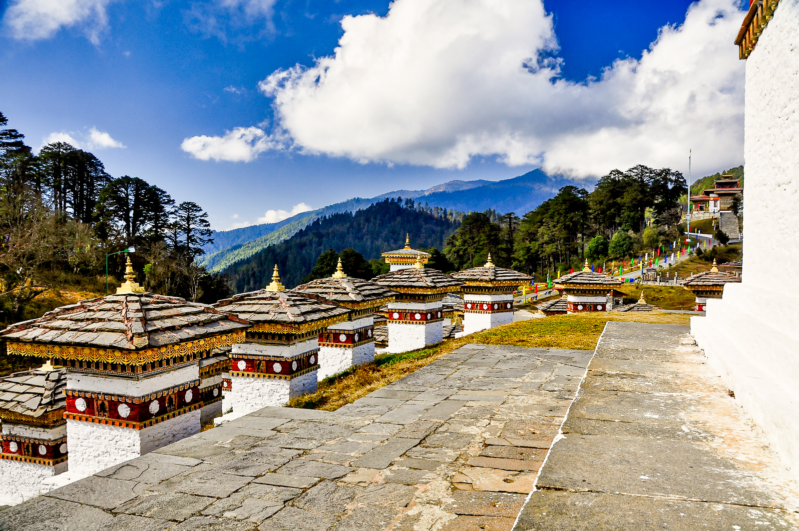 Thimpu Valley temple in Bhutan