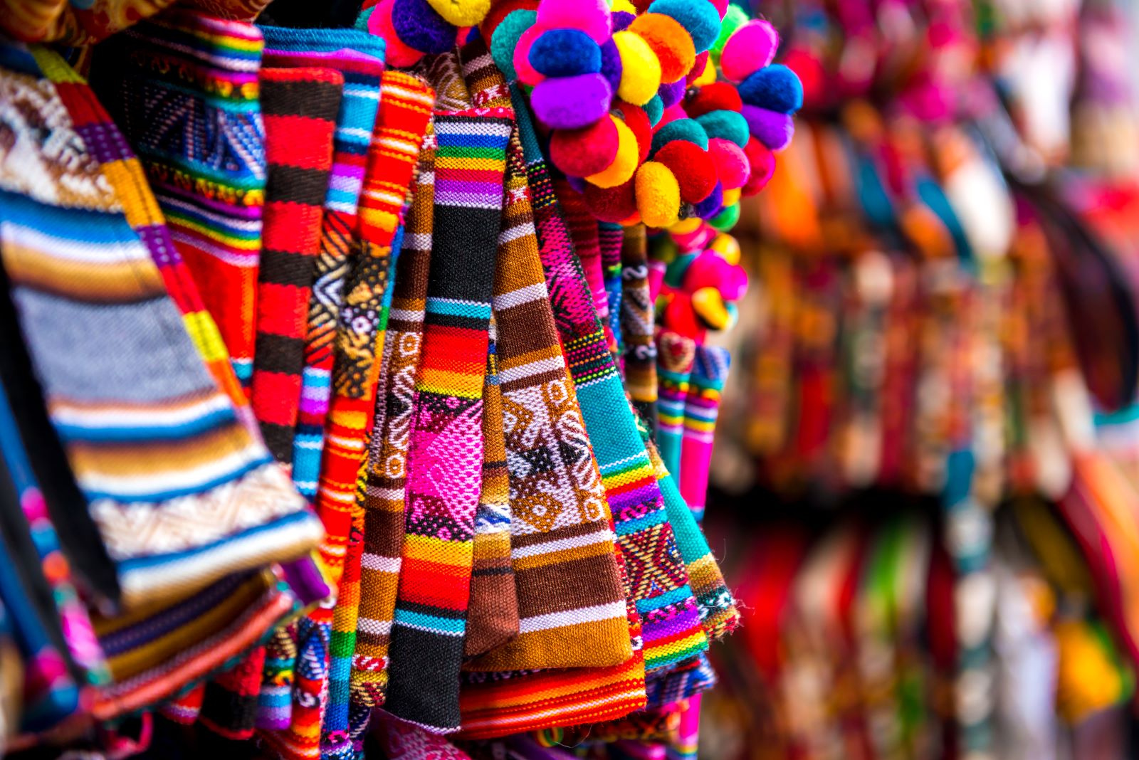 Textiles on sale at the witch's market in La Paz