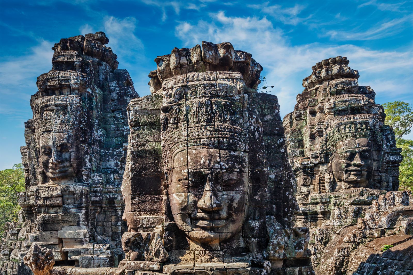 Faces of Bayon Temple in Angkor