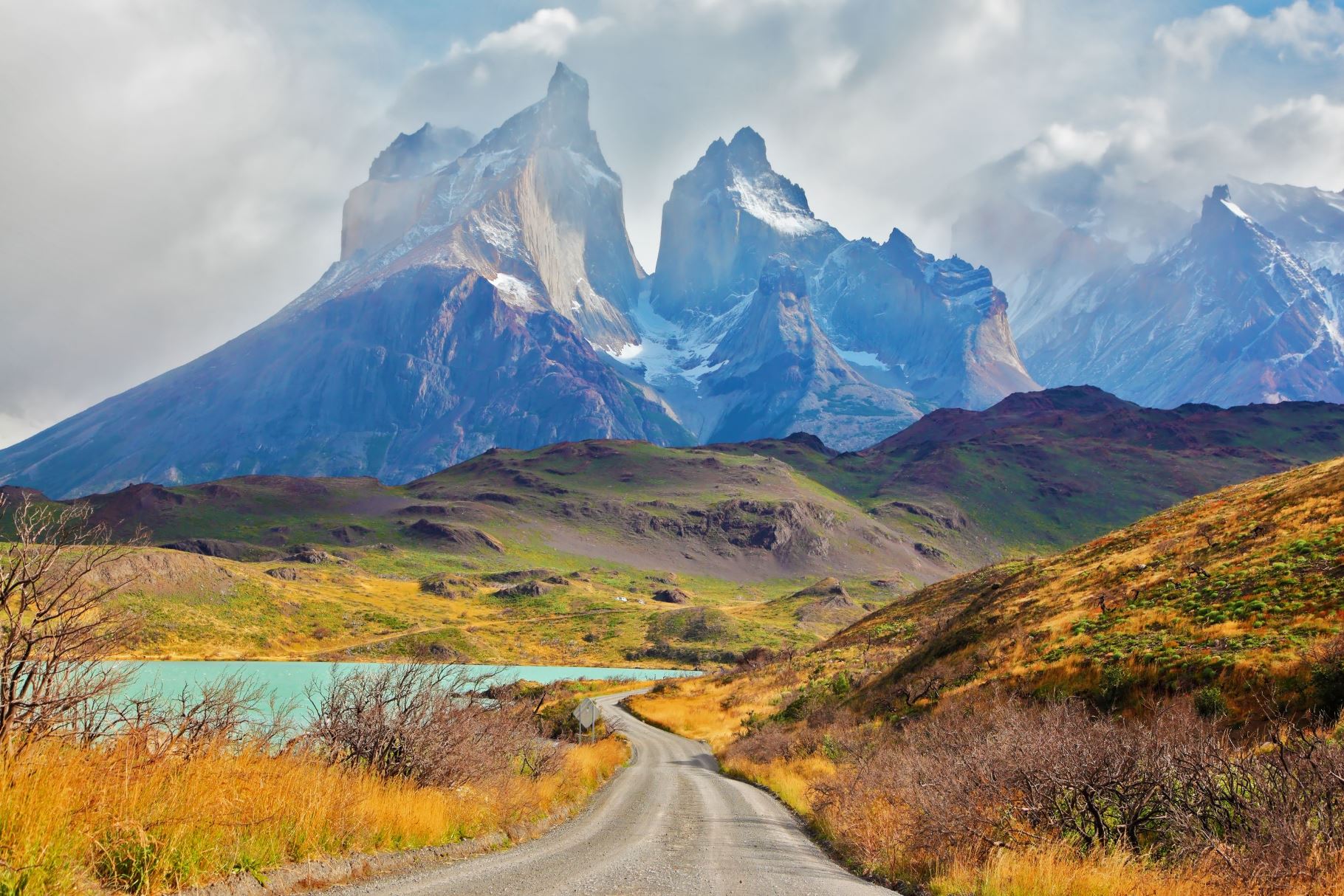 Road leading to Torres del Paine, Chile