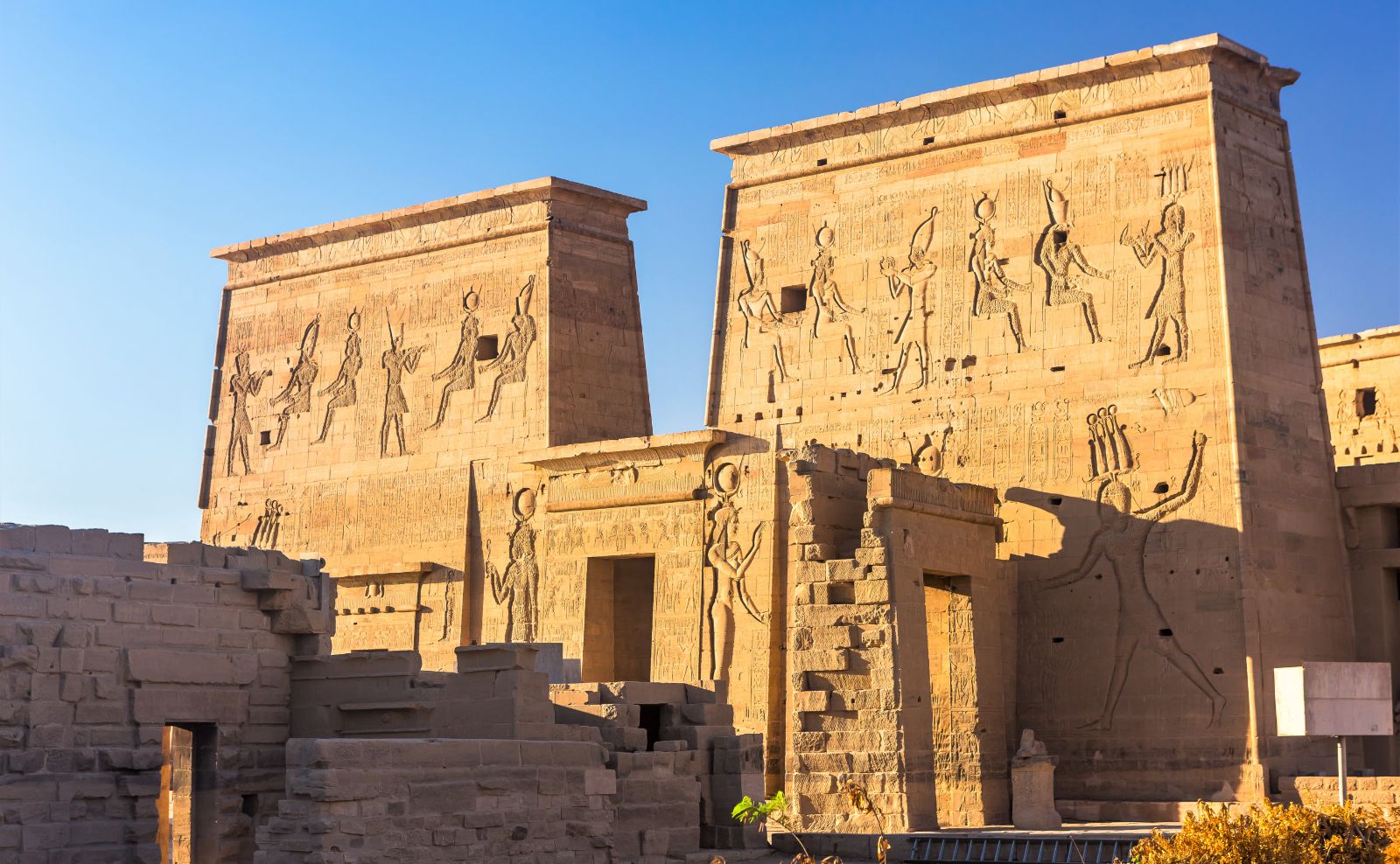 Exterior view of the Aswan Philae temple in Egypt