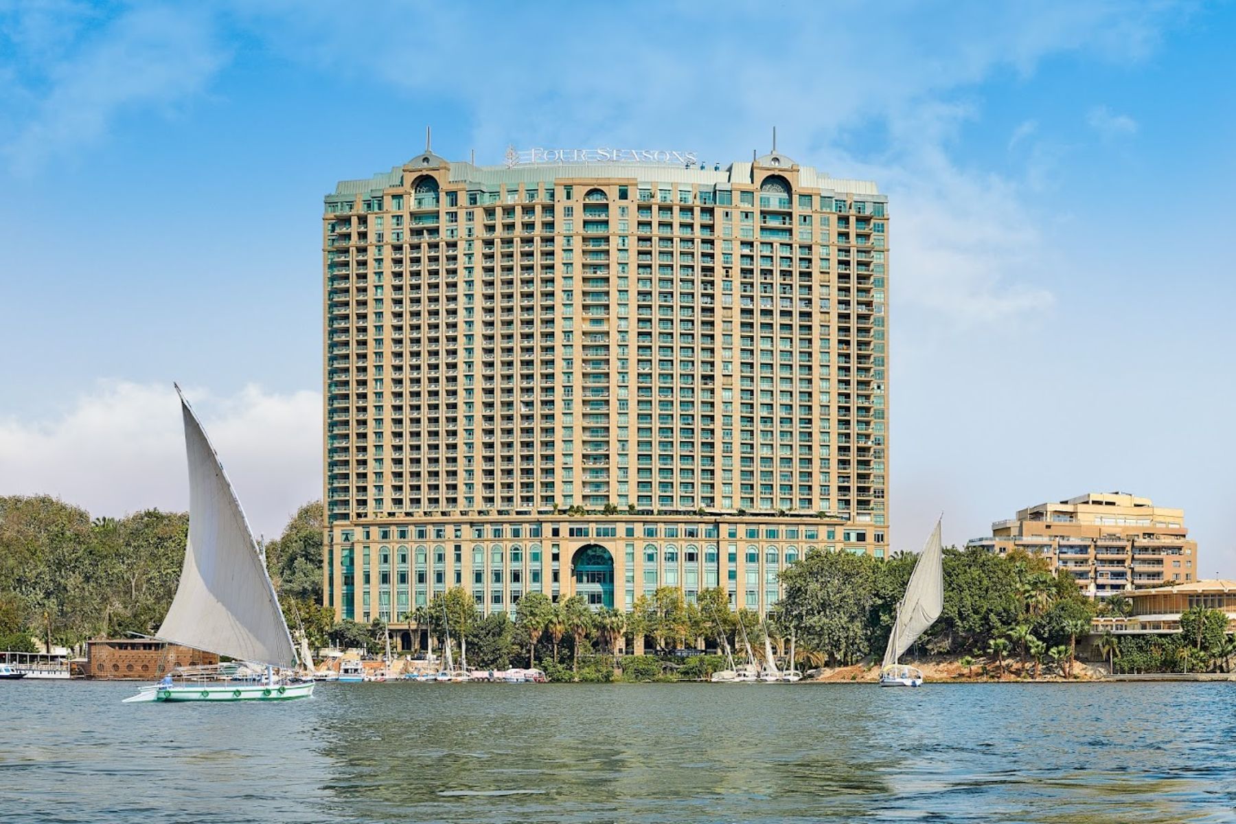 Exterior of the Four Seasons Nile Plaza in Cairo Egypt