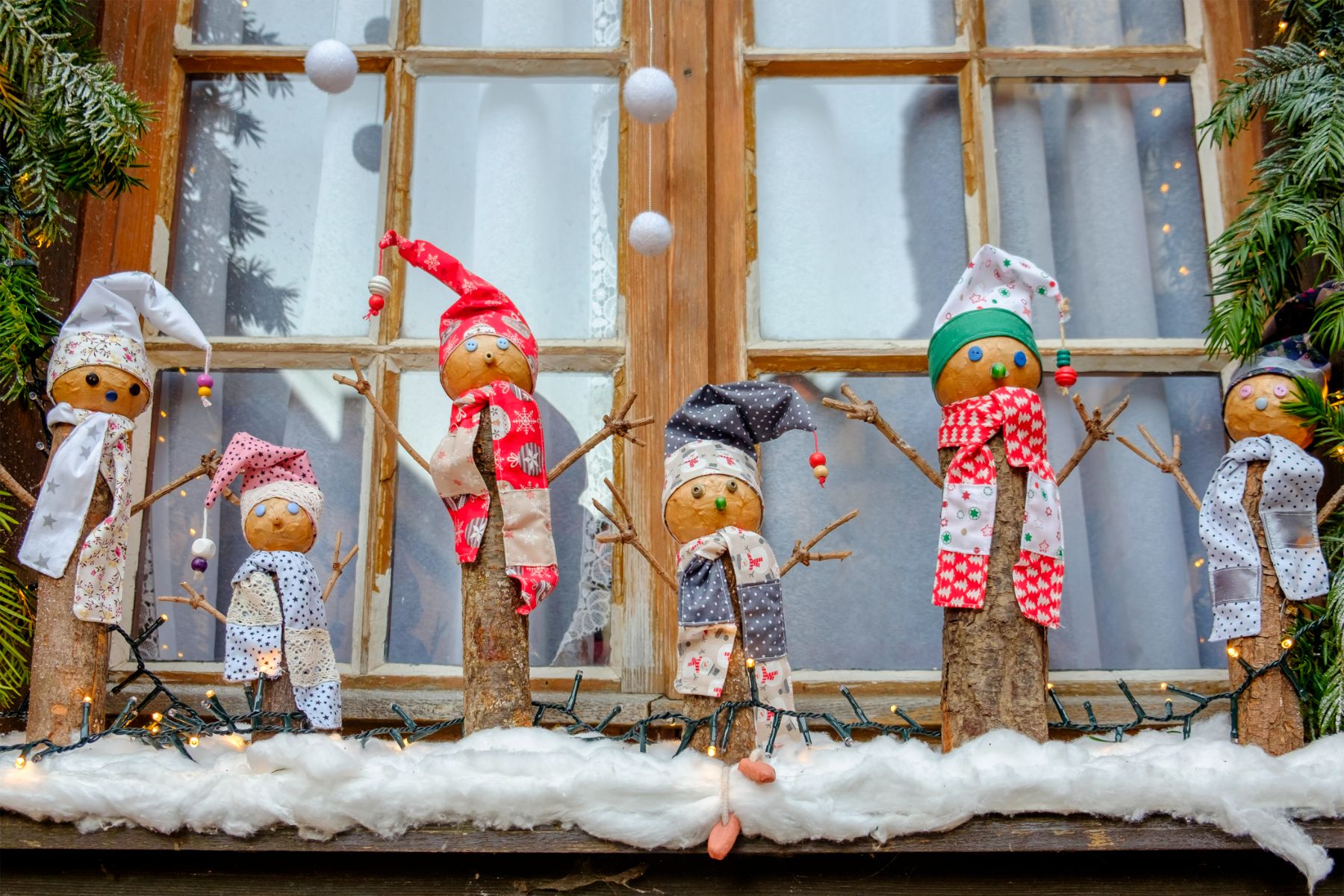 Christmas decorations in a window in Strasbourg