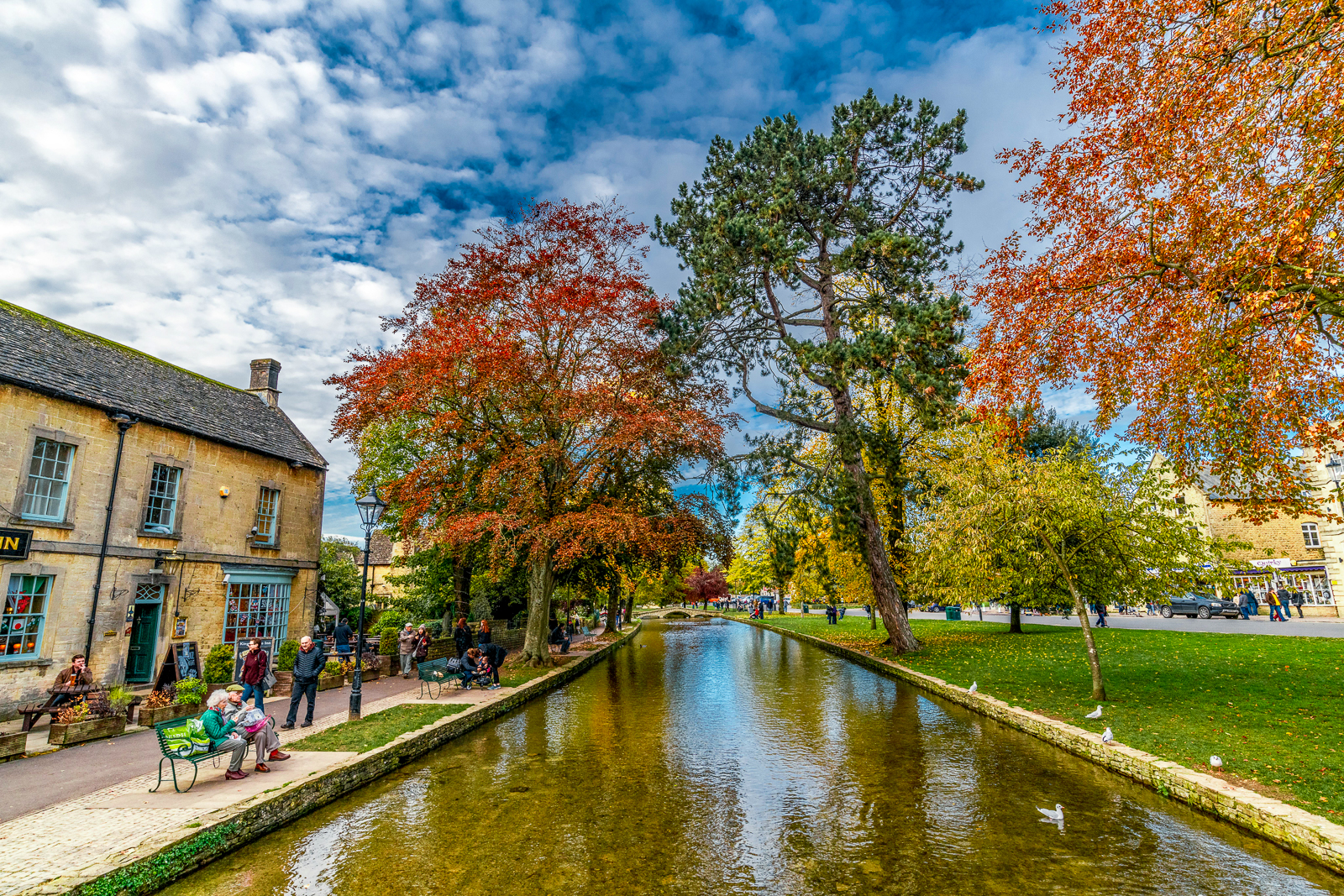 A river in Bourton on the Water in the Cotswolds