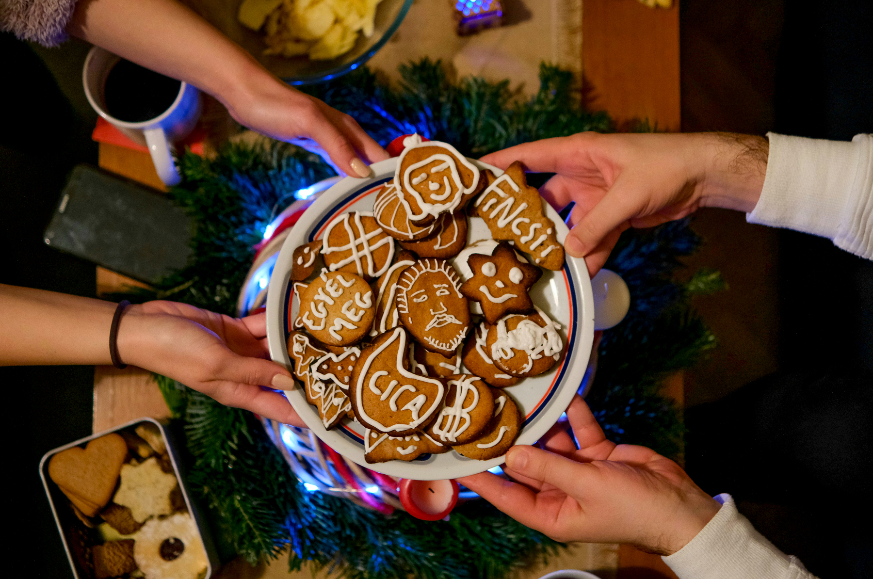 Hungarian honeybread on a plate at a Christmas Market in Budapest