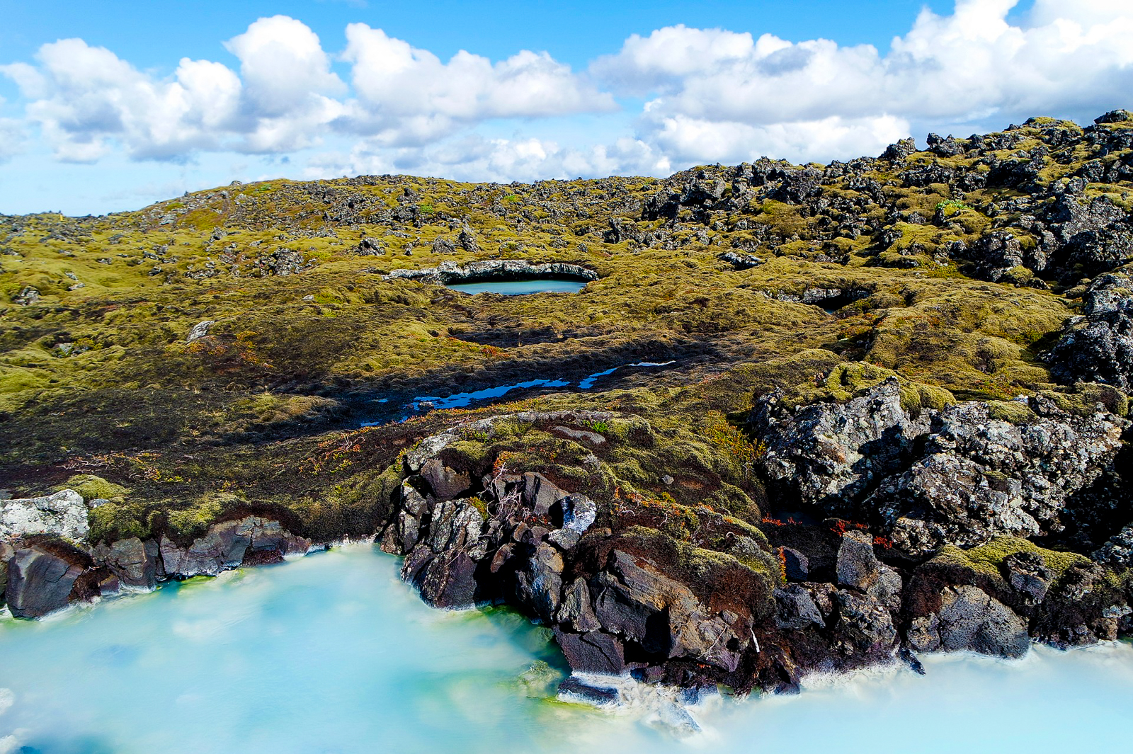 Coastline of the blue lagoon in Iceland