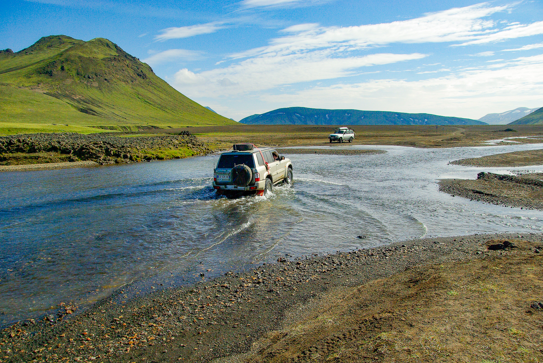 A jeep drive in Landmannalaugar in Iceland