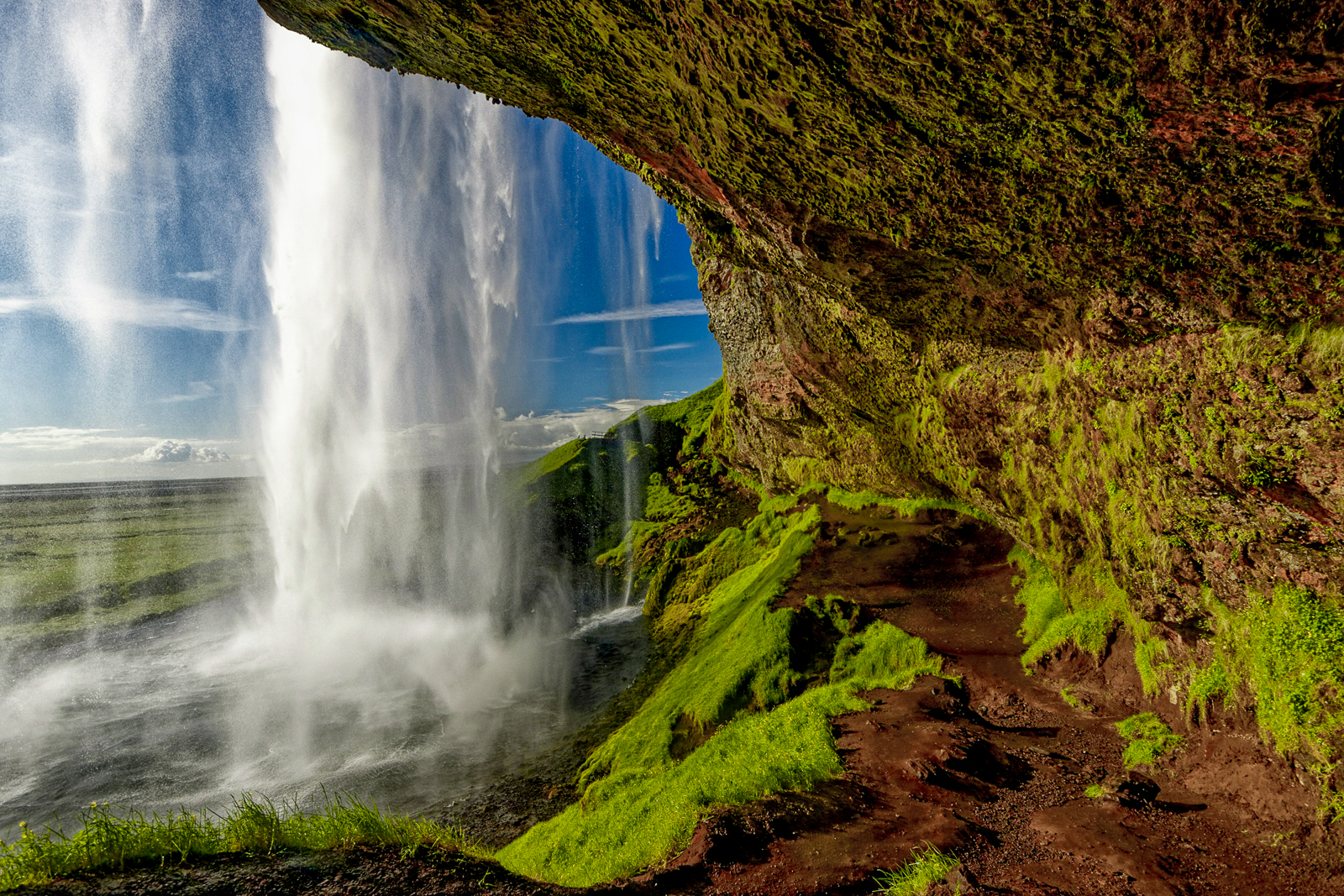 A waterfall in Thorsmork, Iceland