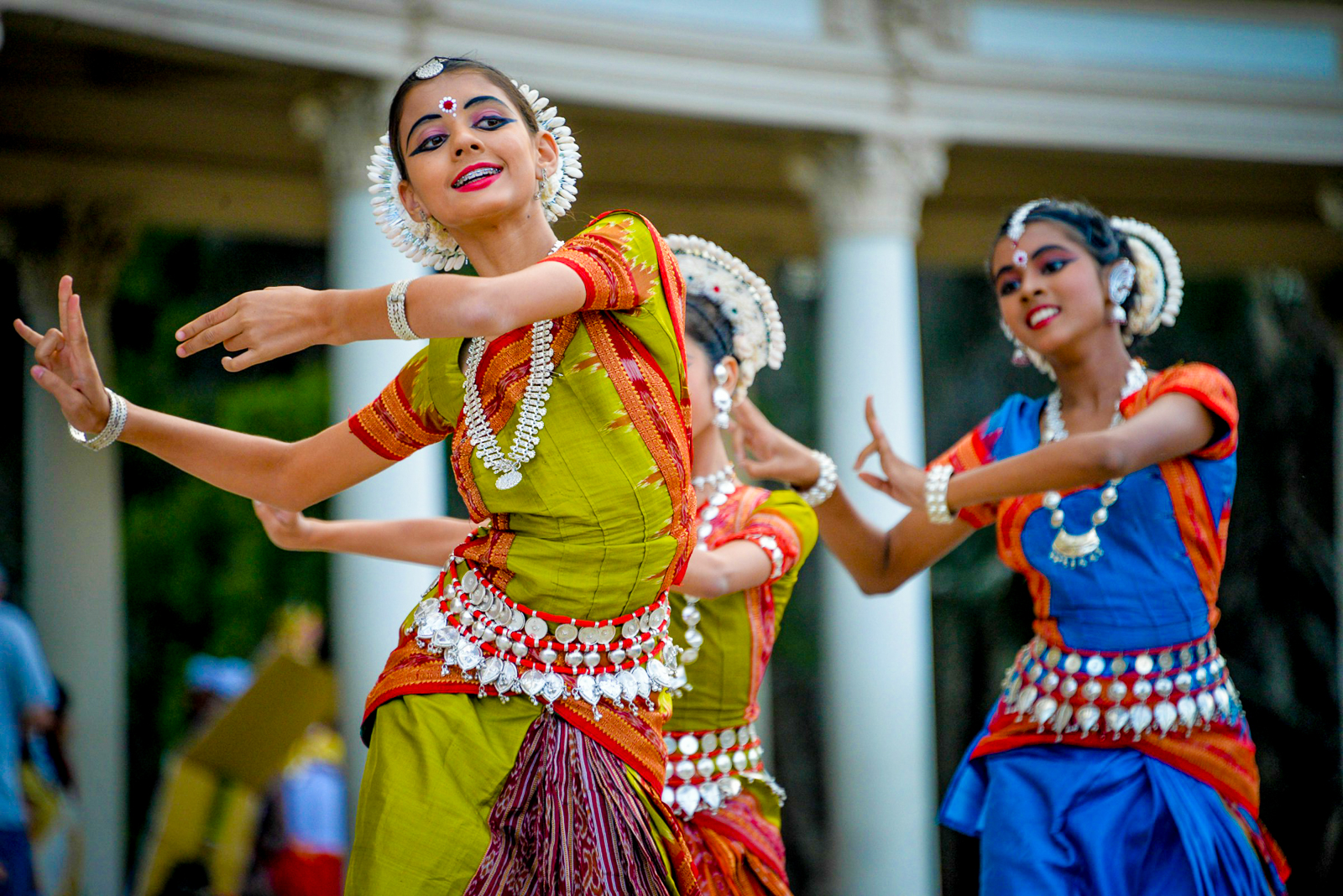 Two women Bollywood dancing in India