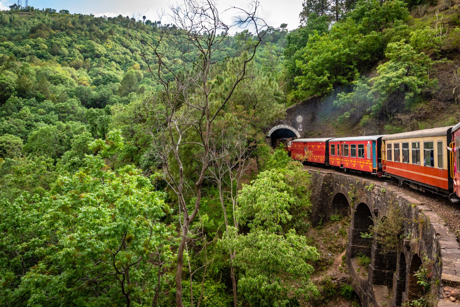 Scenic rural train journey in India