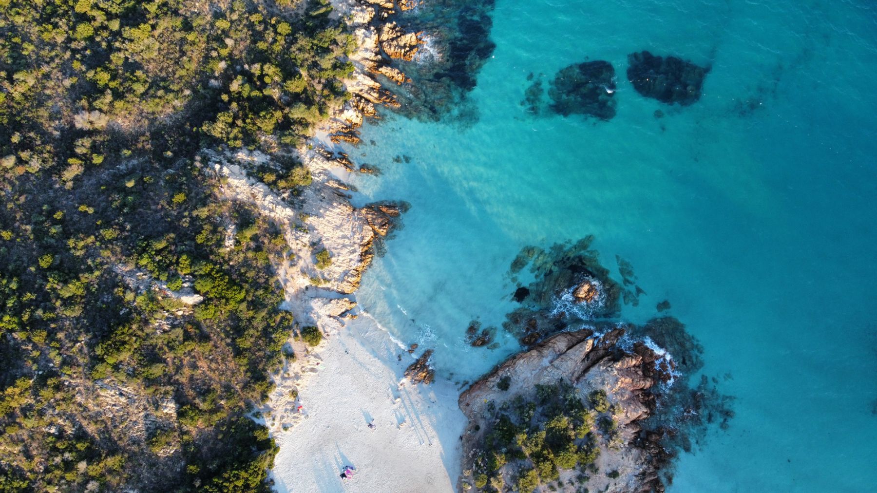 erial view of a cove along the Sardinian coastline