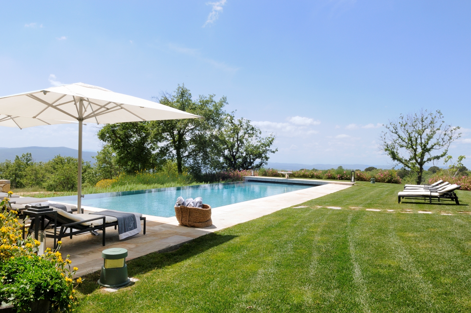 The swimming pool in the garden of Tramonti, Tuscany