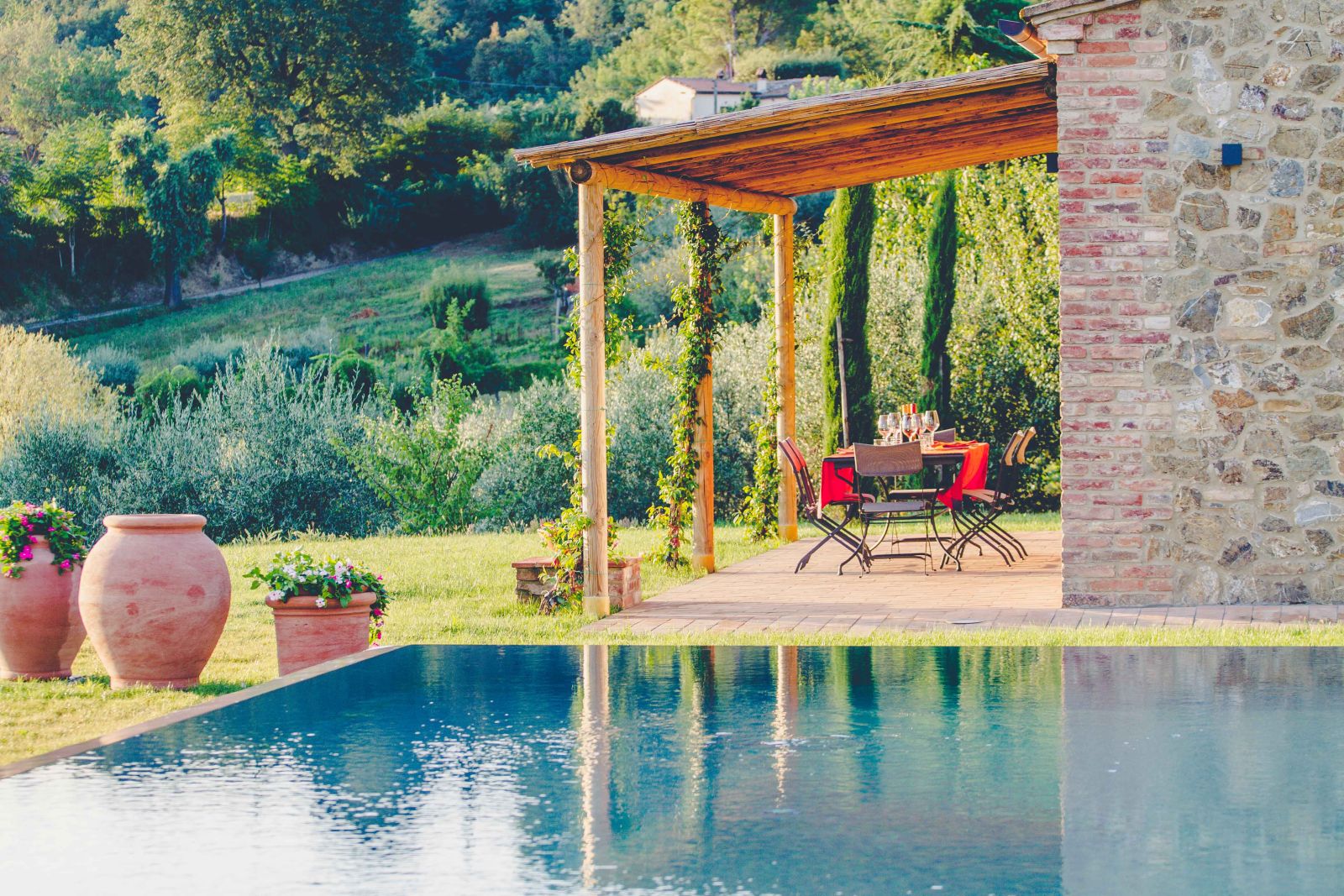 the pool at the villa