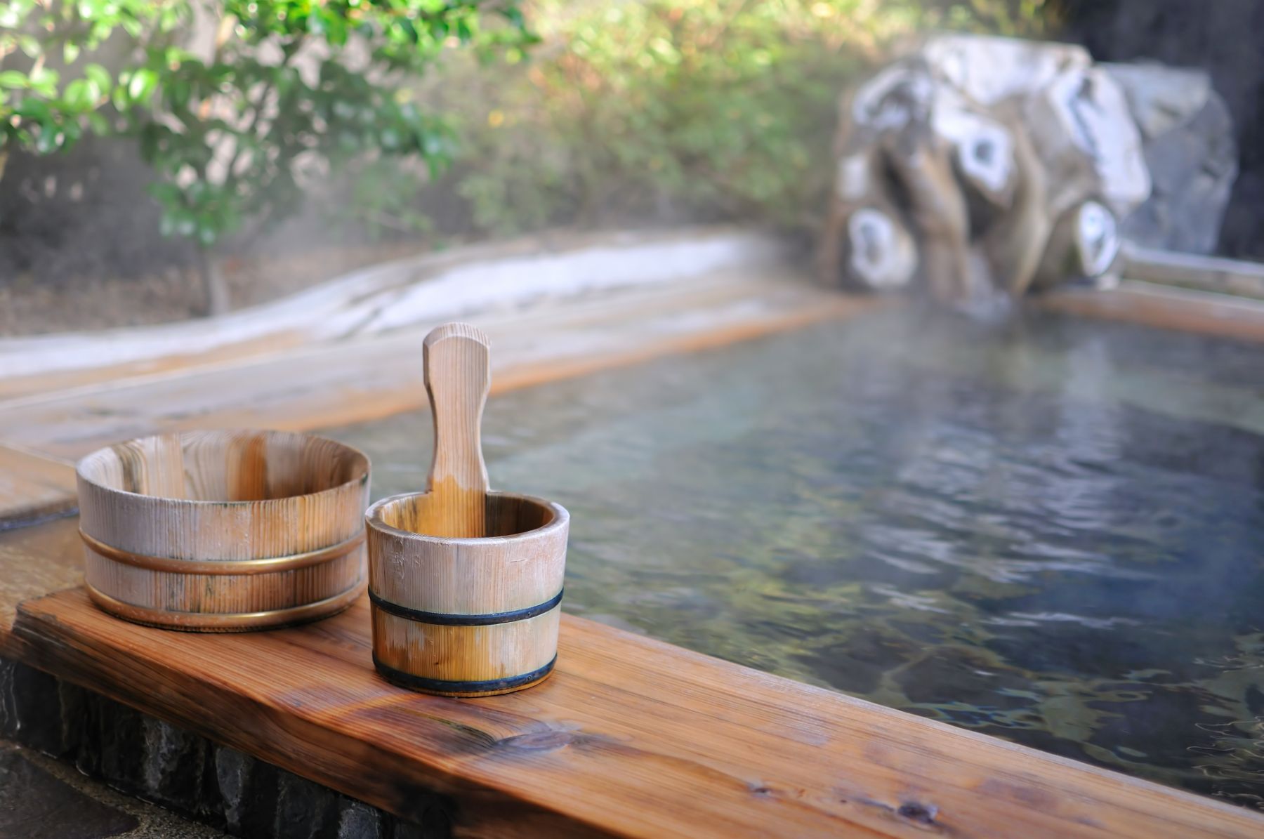 Close up of a Japanese onsen