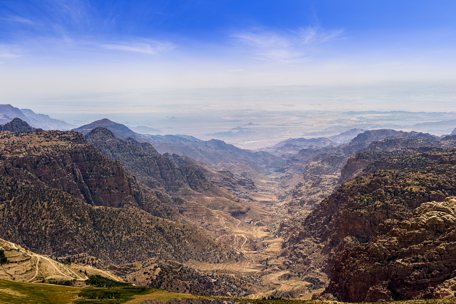 Aerial view of the Dana Nature Reserve in Jordan