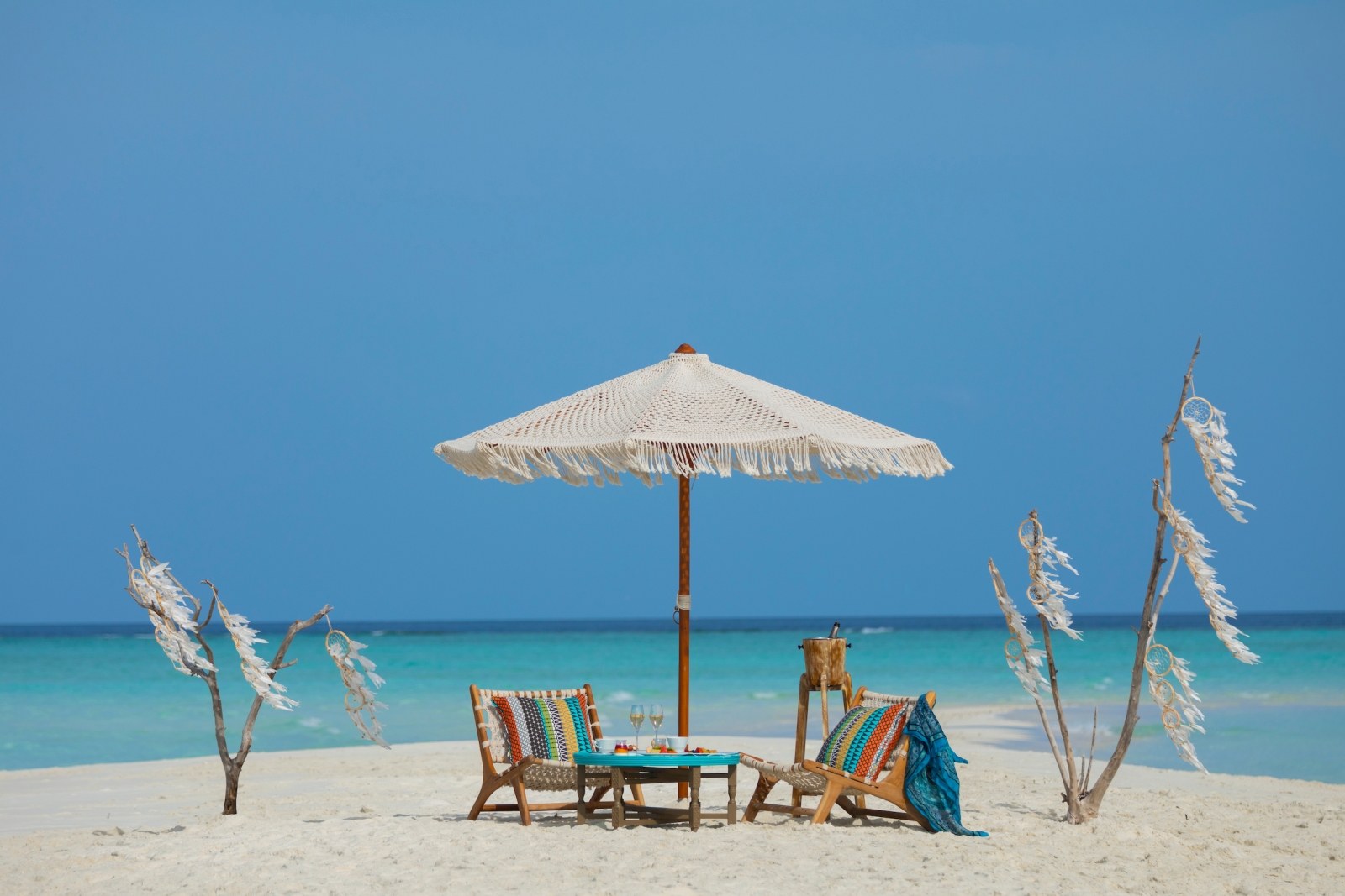 Private beach picnic at luxury resort The Nautilus in the Maldives