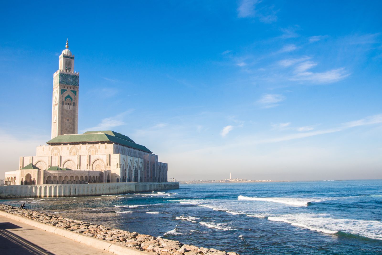 Exterior view of Hassan II Mosque in Casablanca