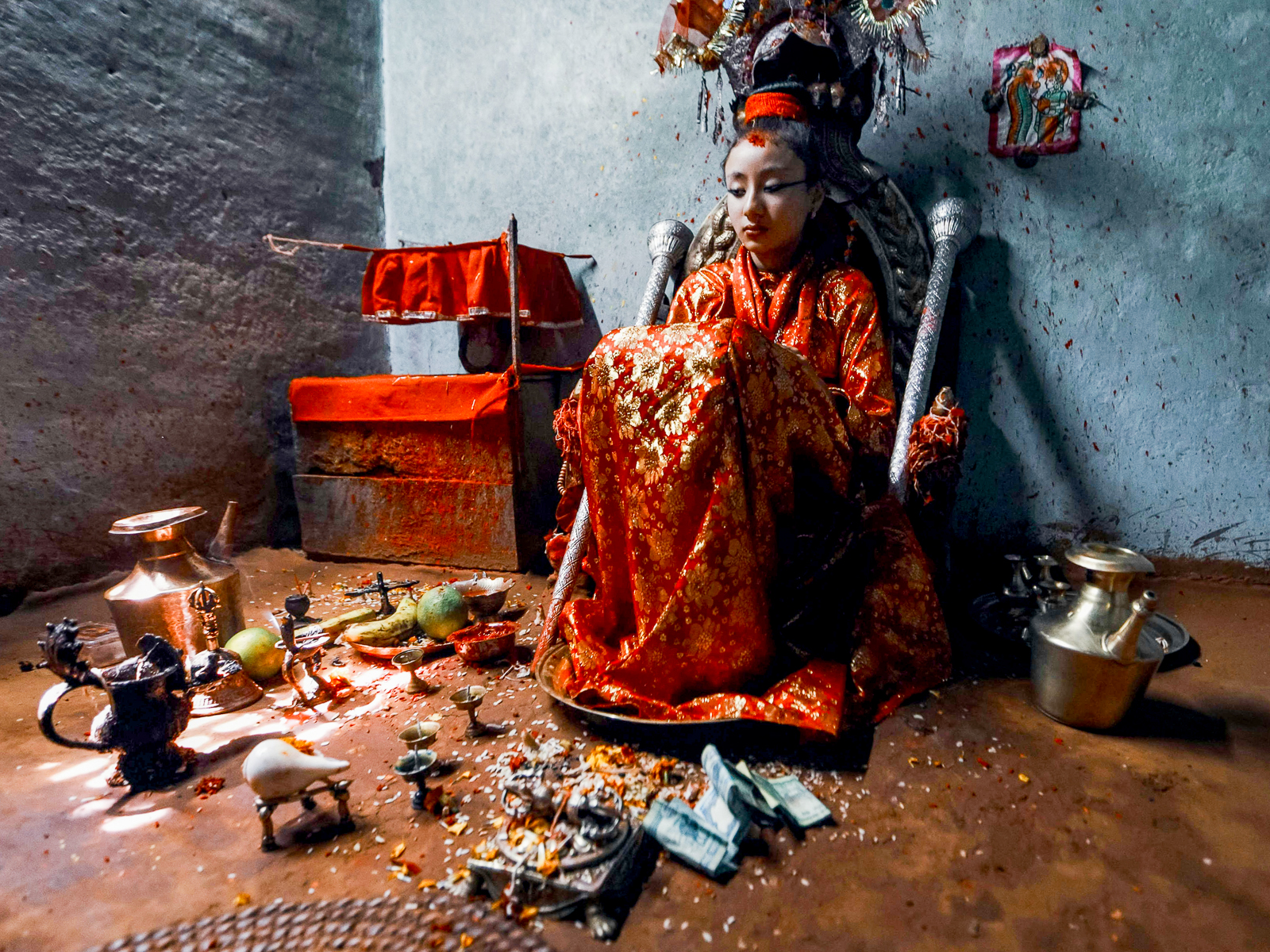 A Kumari goddess in Nepal