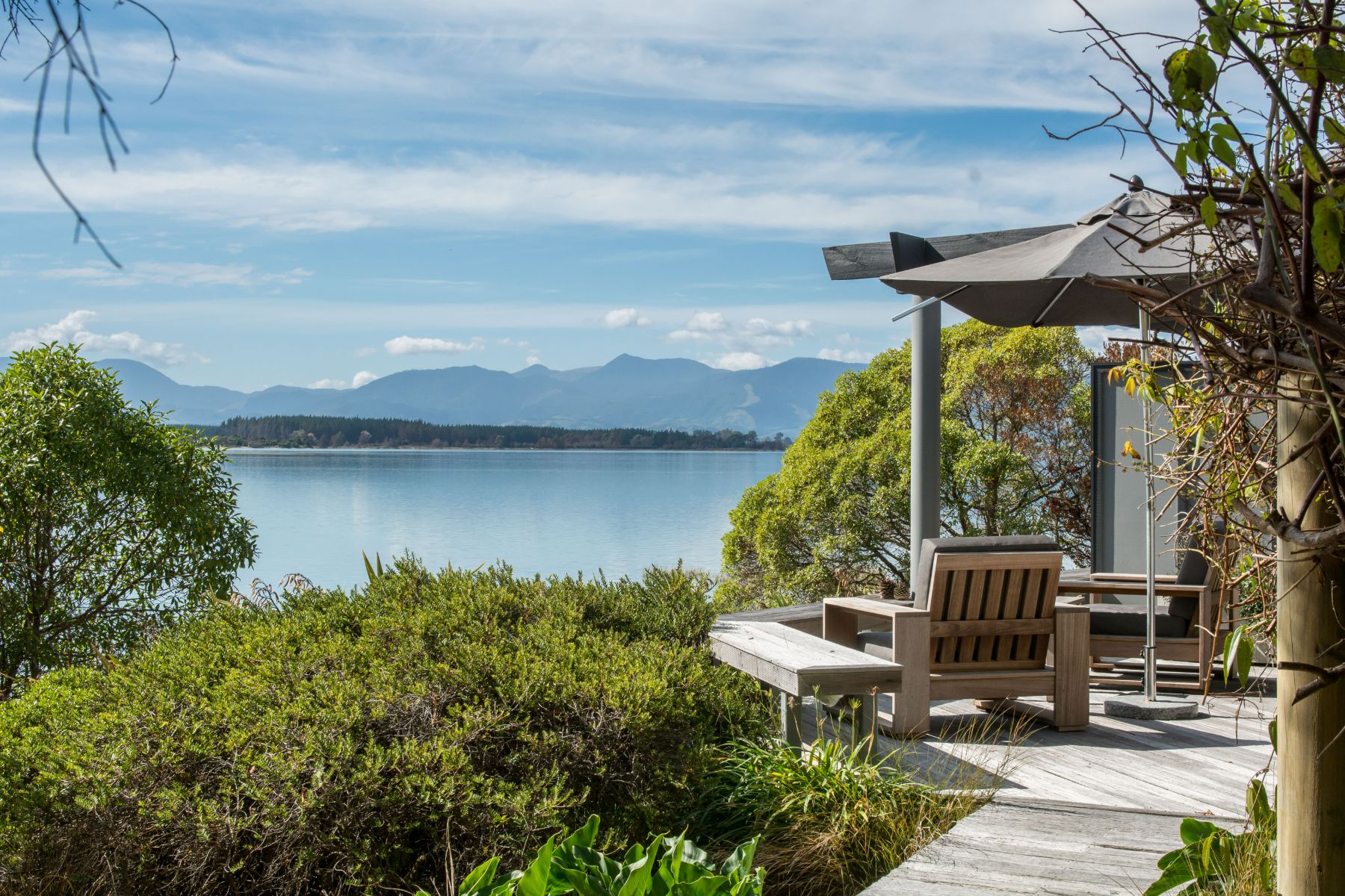 View from a deck at Te Koi in Nelson, New Zealand