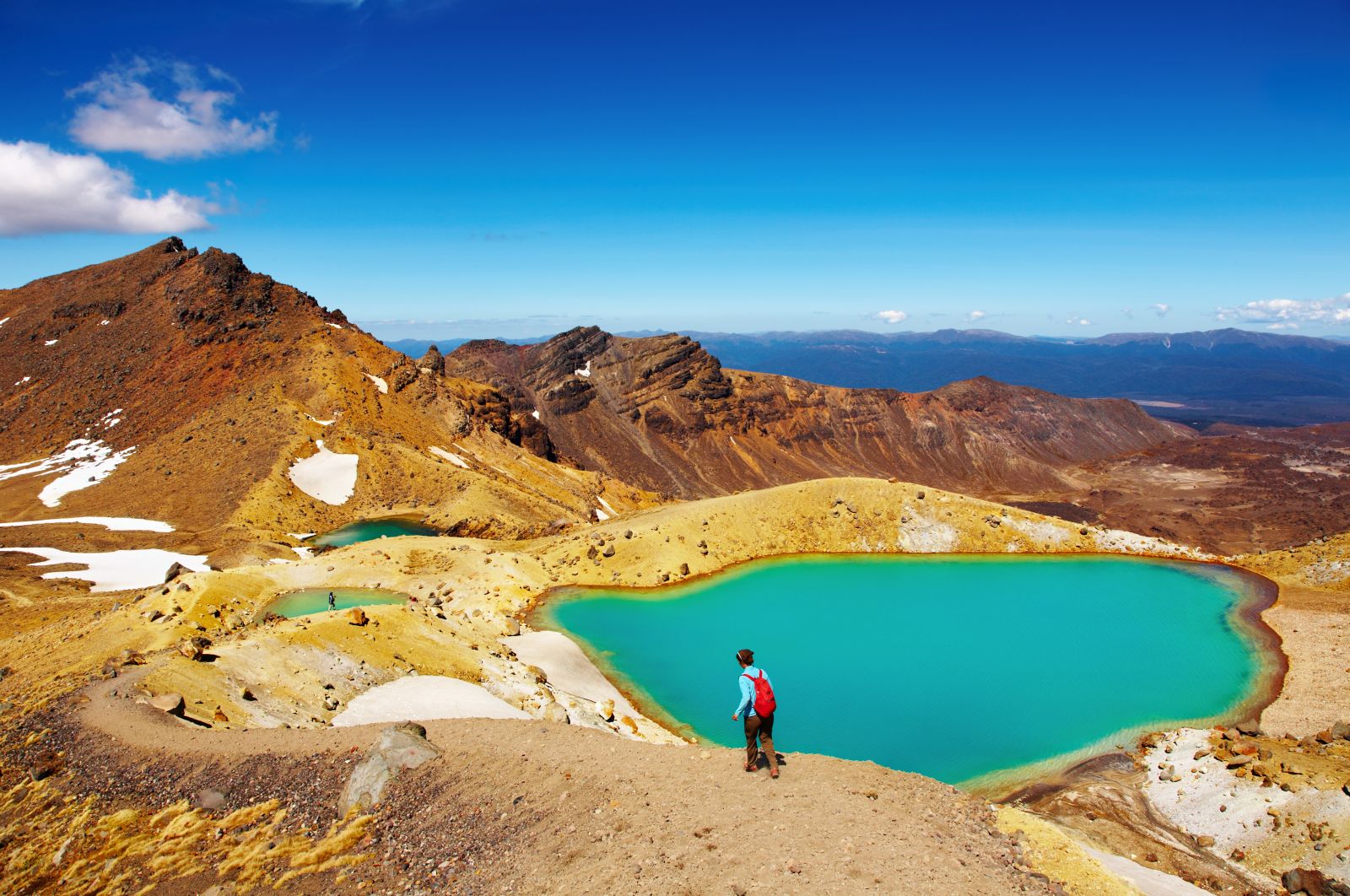 a person hiking in Tongariro National Park