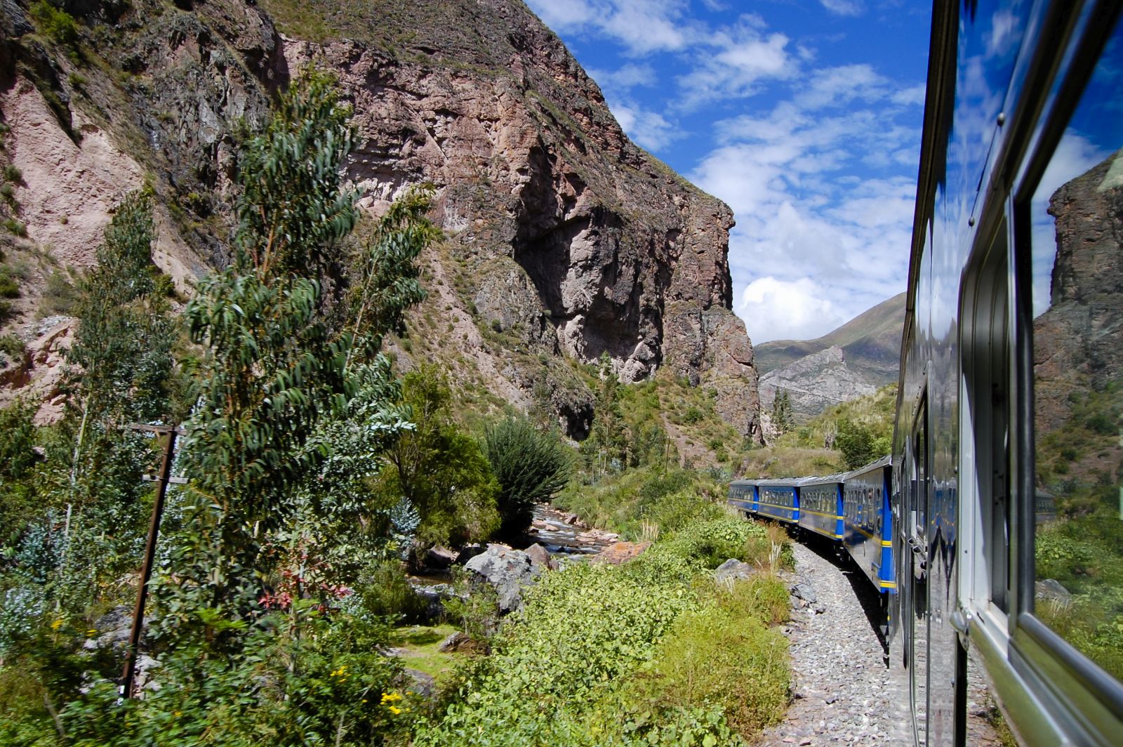 The train journey from the Sacred Valley to Machu Picchu in Peru