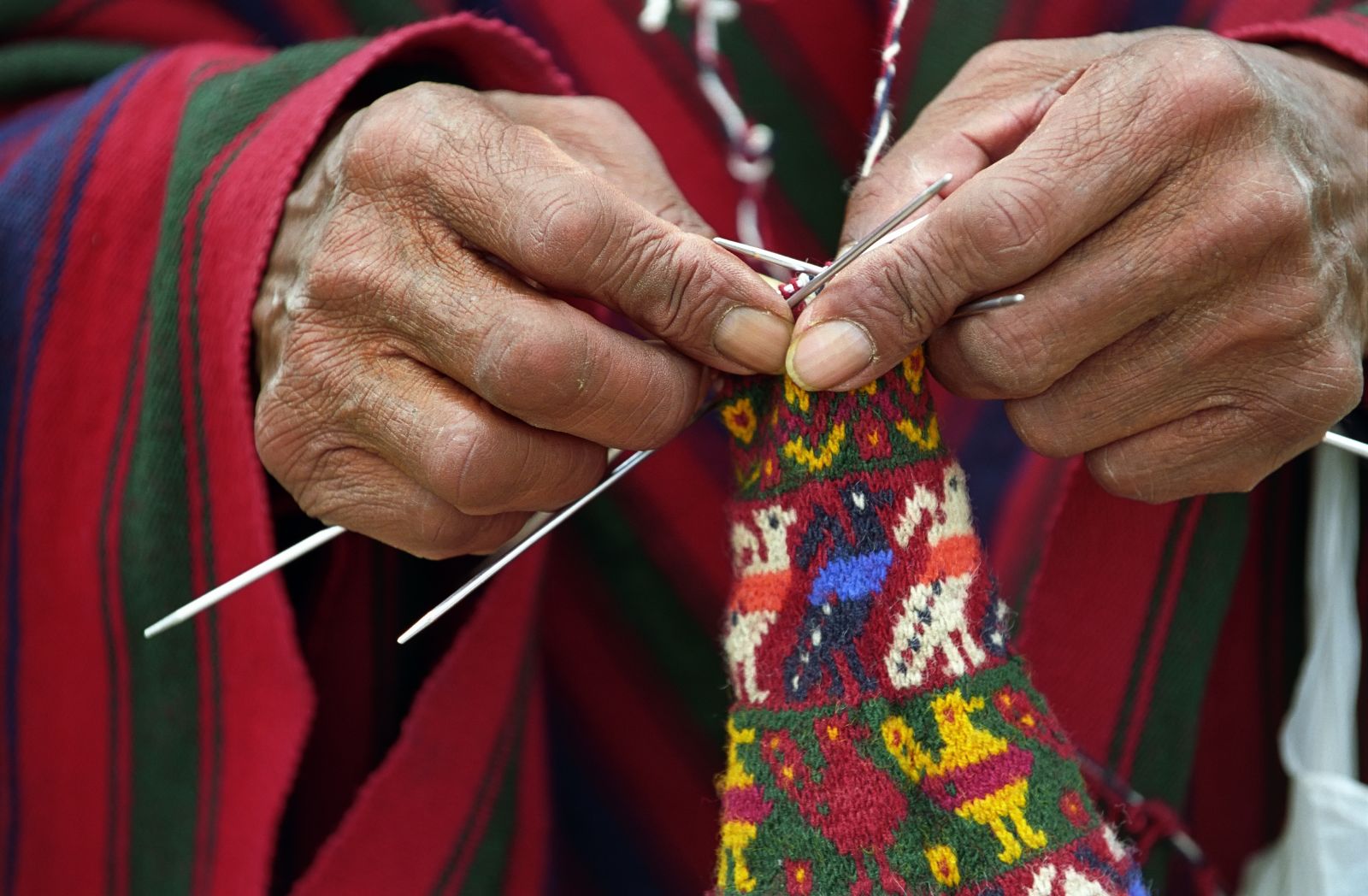 The weaving of traditional textiles in Peru