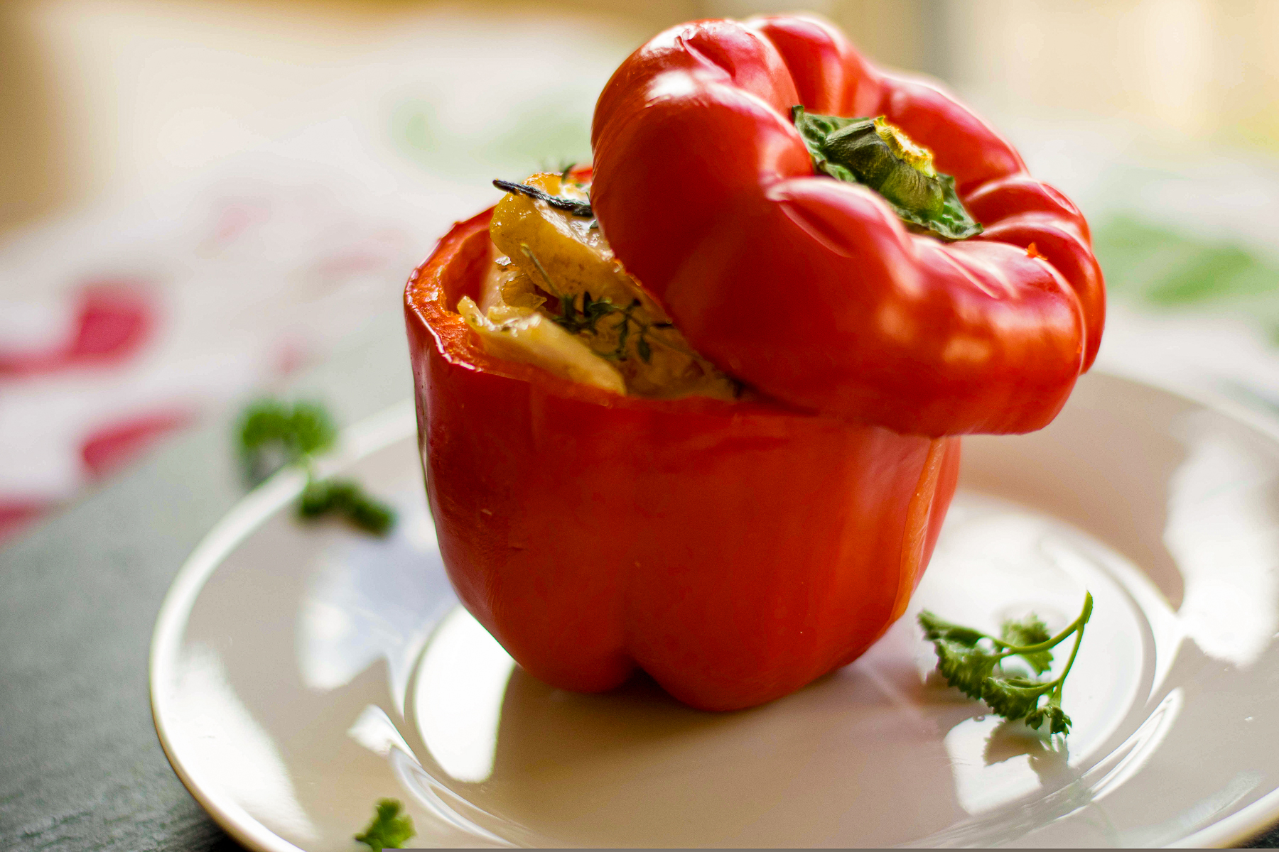 Peruvian Rocoto Relleno served on a dish