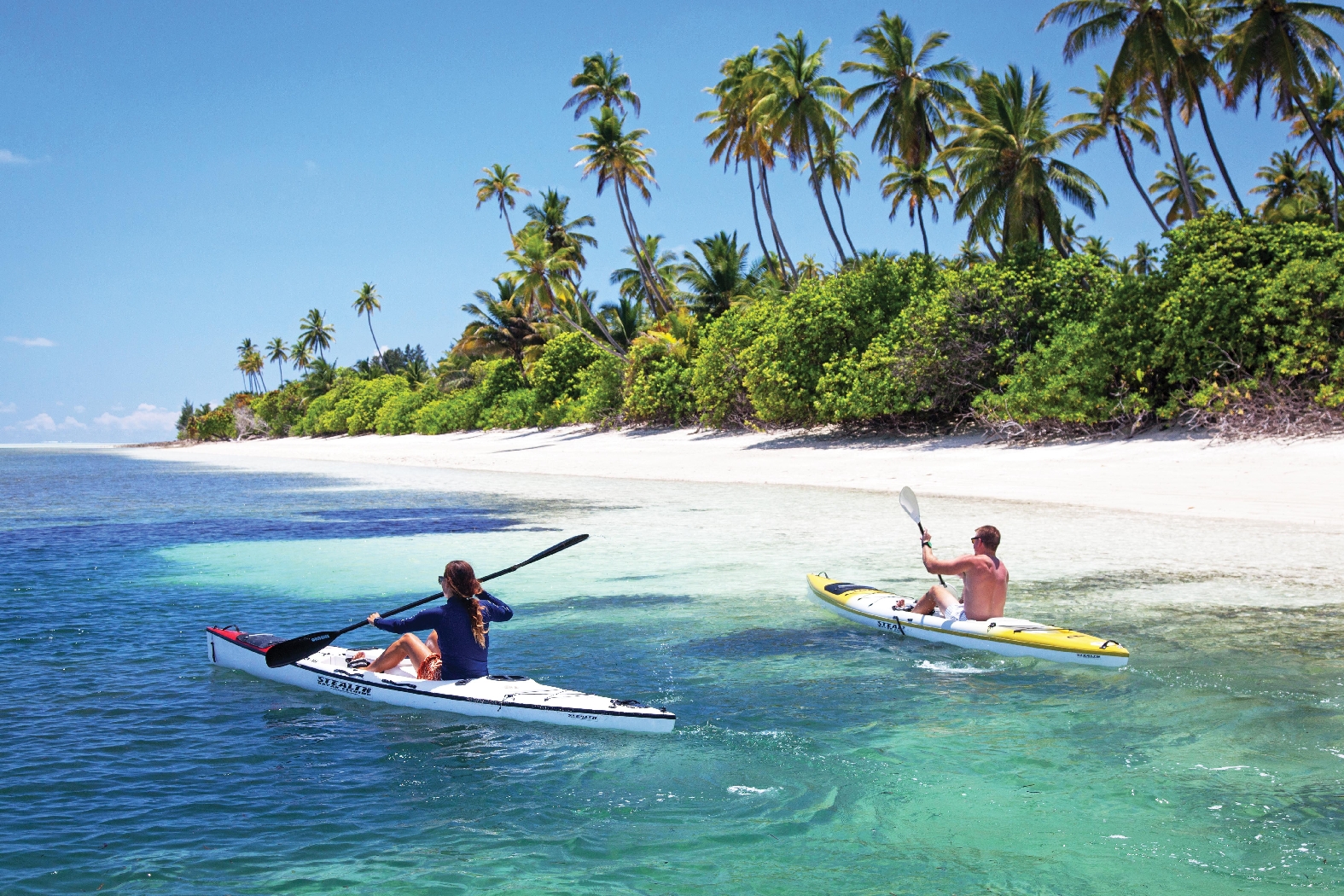 kayaking at alphone island, seychelles