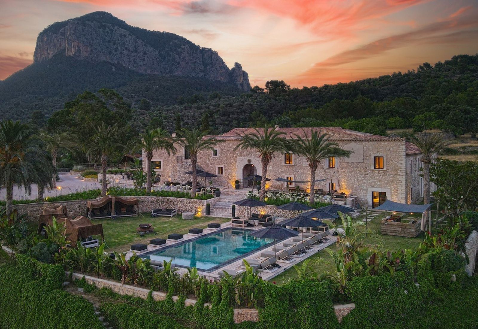 Exterior in the Evening at Son Fuster in Mallorca