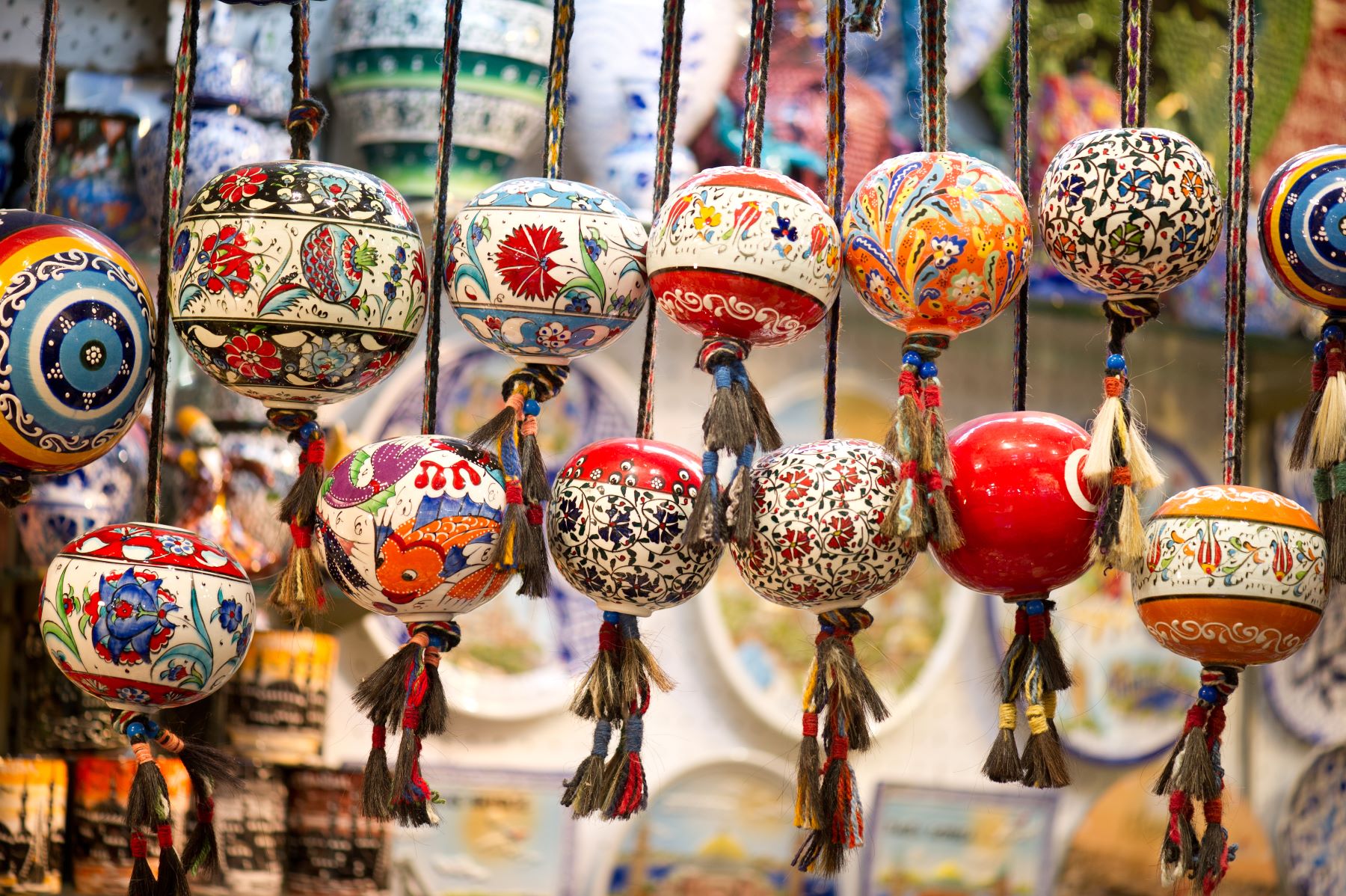 Hanging ornaments in Istanbul's Grand Bazaar