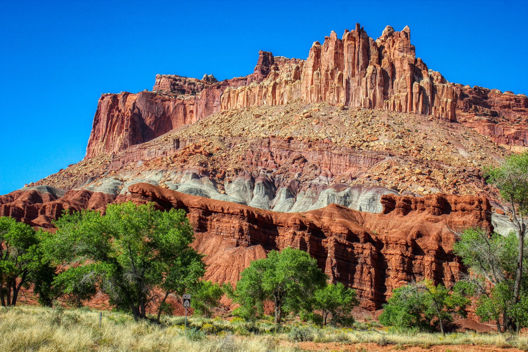 Red cliffs of Capitol Reef national park in Utah USA