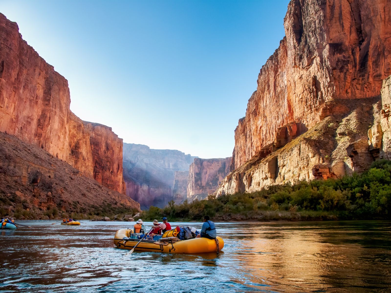 Rafting along the Colorado River in Utah USA