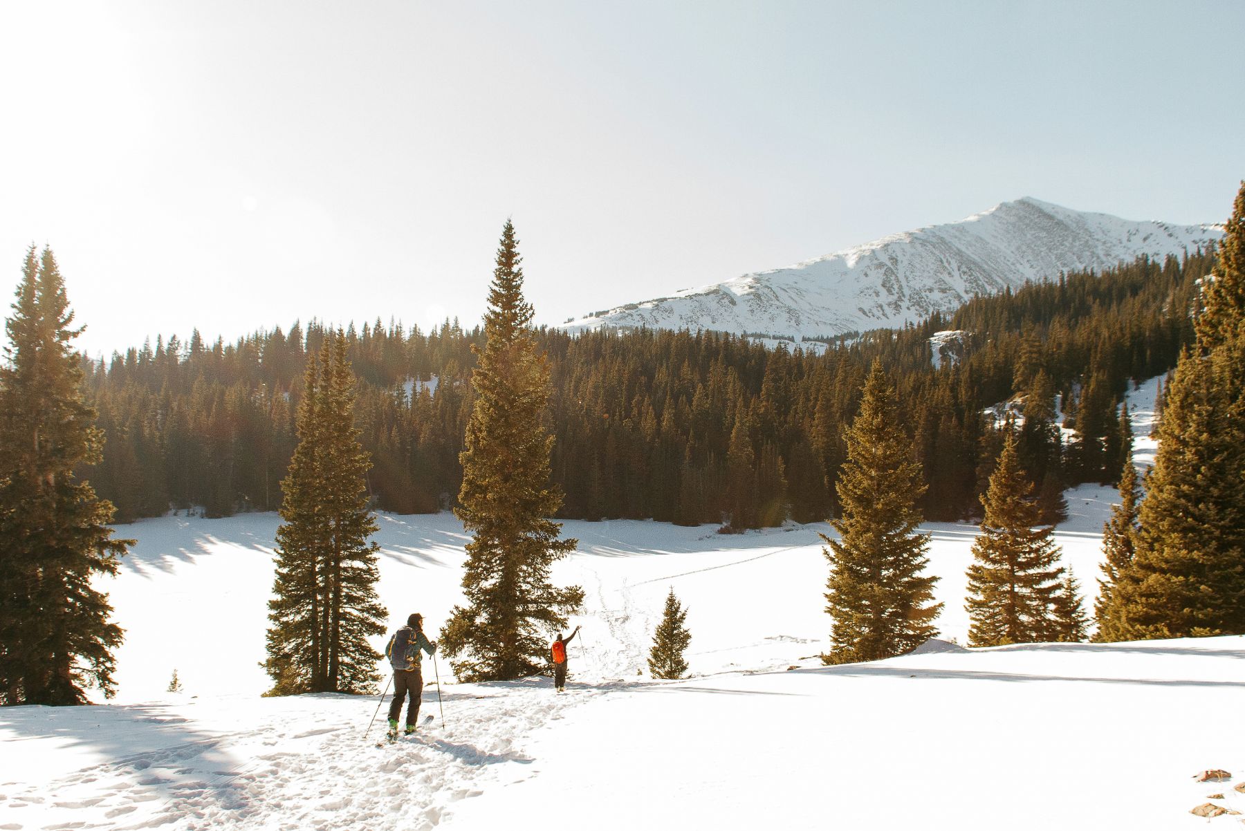 Person cross country skiing in Colorado USA