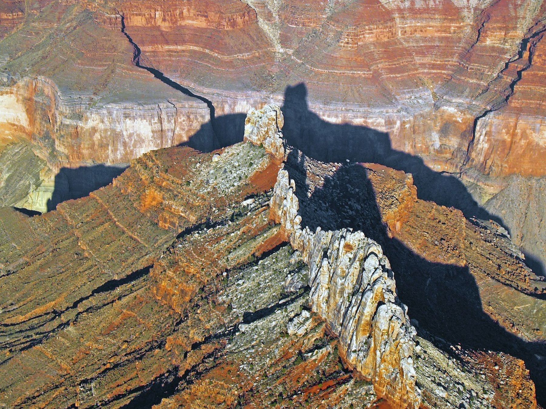 Aerial view of dramatic cliffs and valley at the Grand Canyon USA