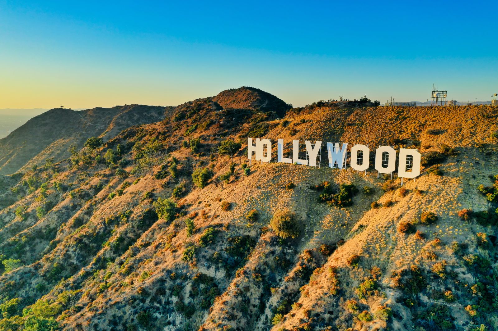 Hollywood sign in Los Angeles in CA, USA