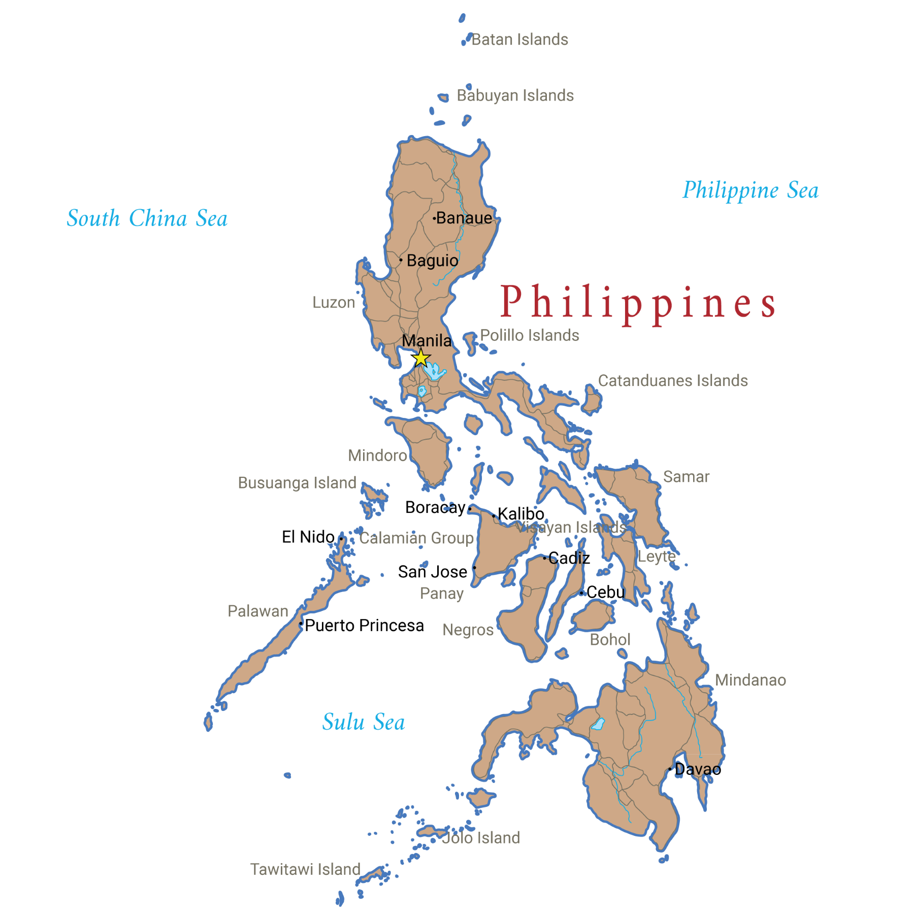 Red Savannah branded map of the Philippines