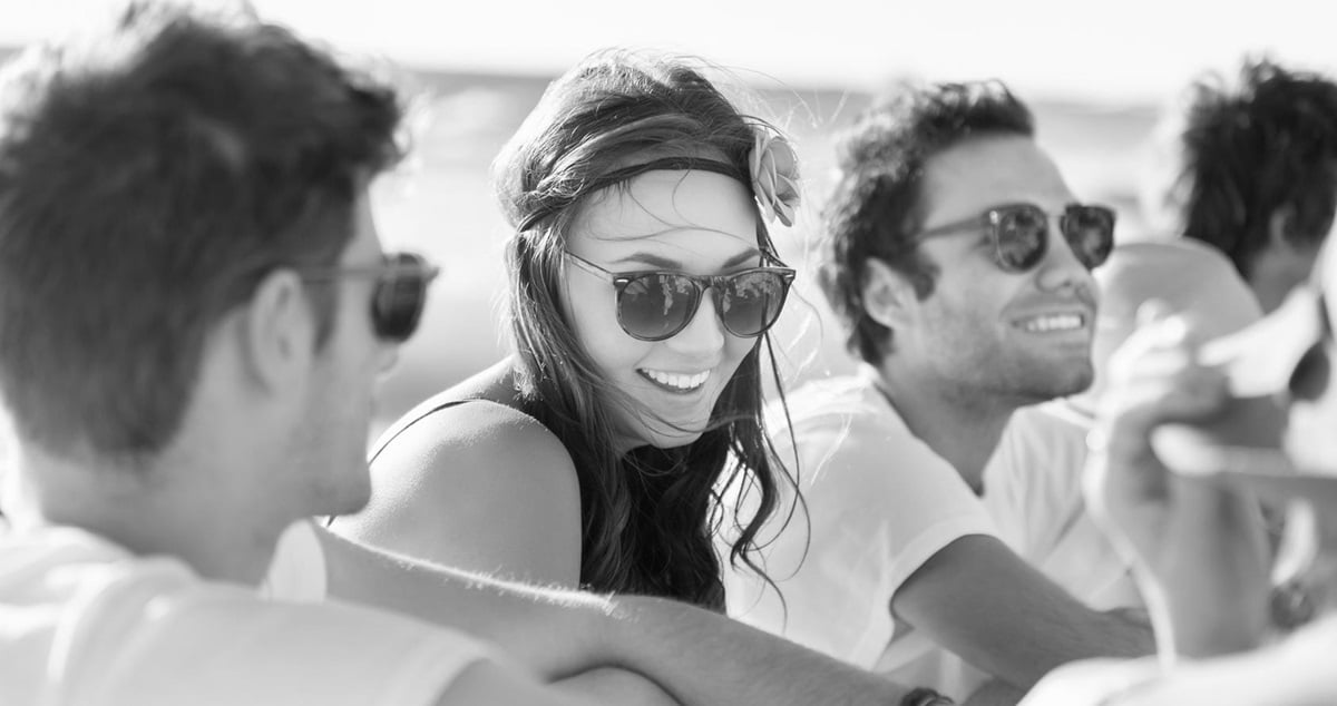 Young people laughing